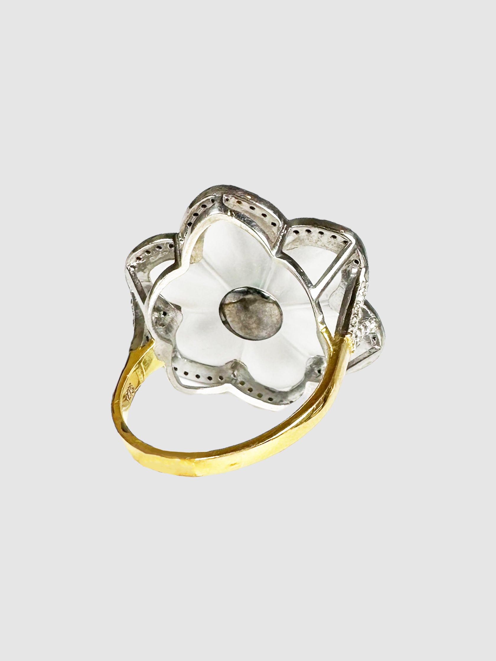 Flower Victorian Diamond Emerald Ring