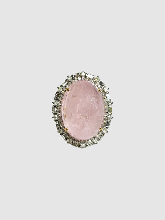 Victorian Diamond and Morganite Ring