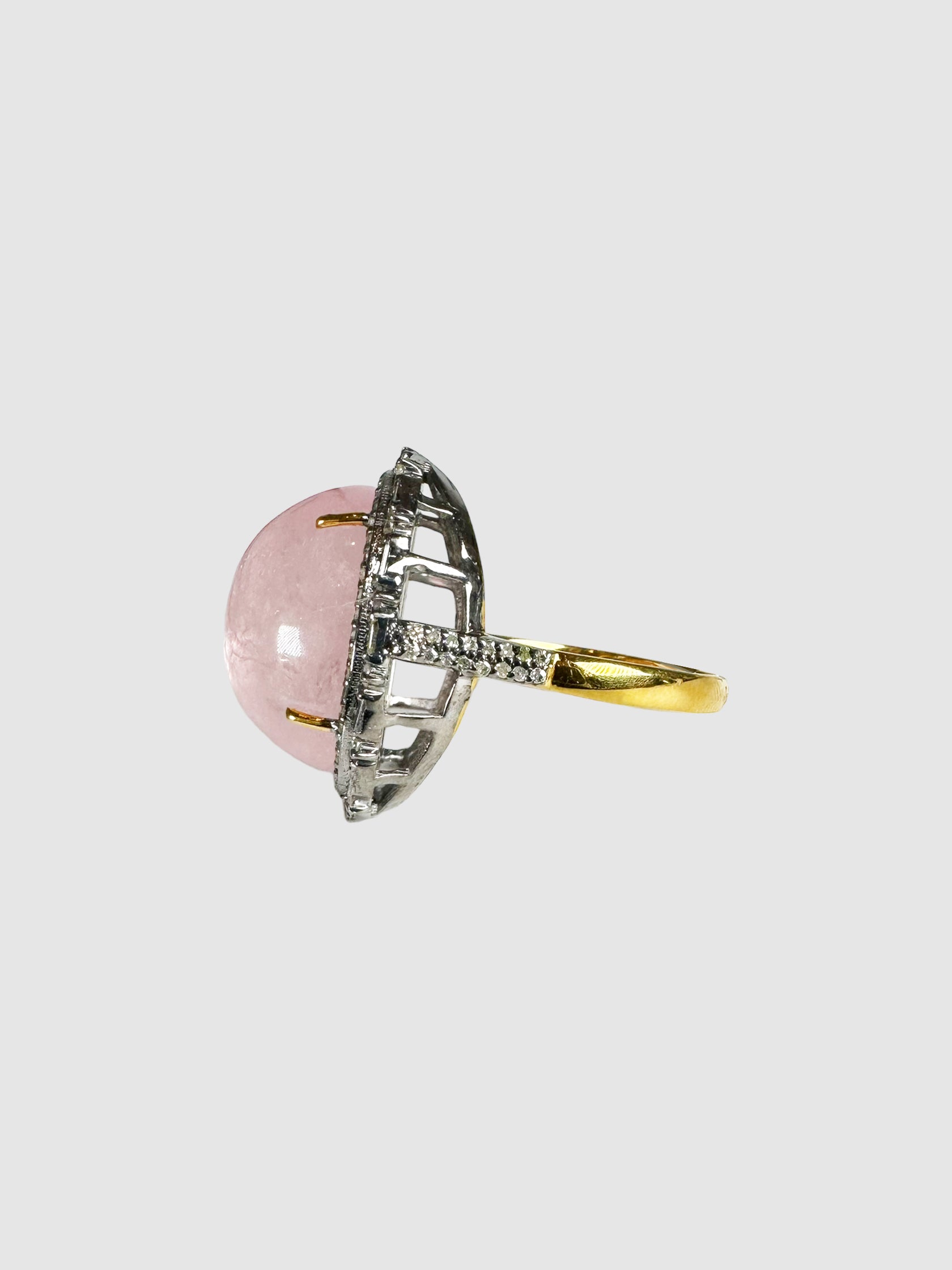 Victorian Diamond and Morganite Ring