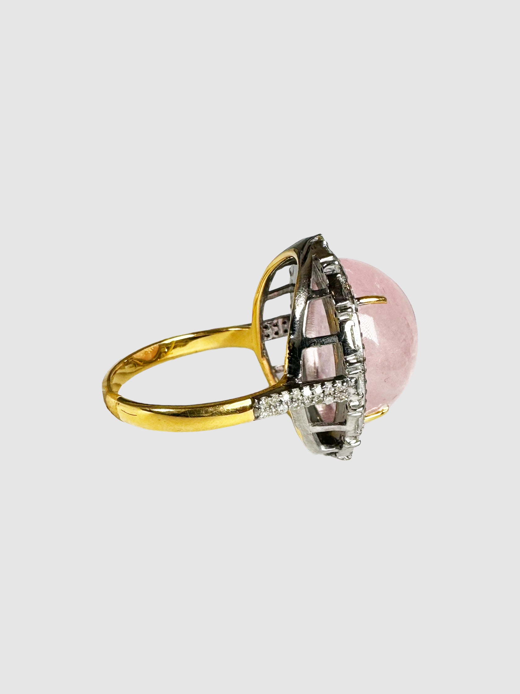 Victorian Diamond and Morganite Ring