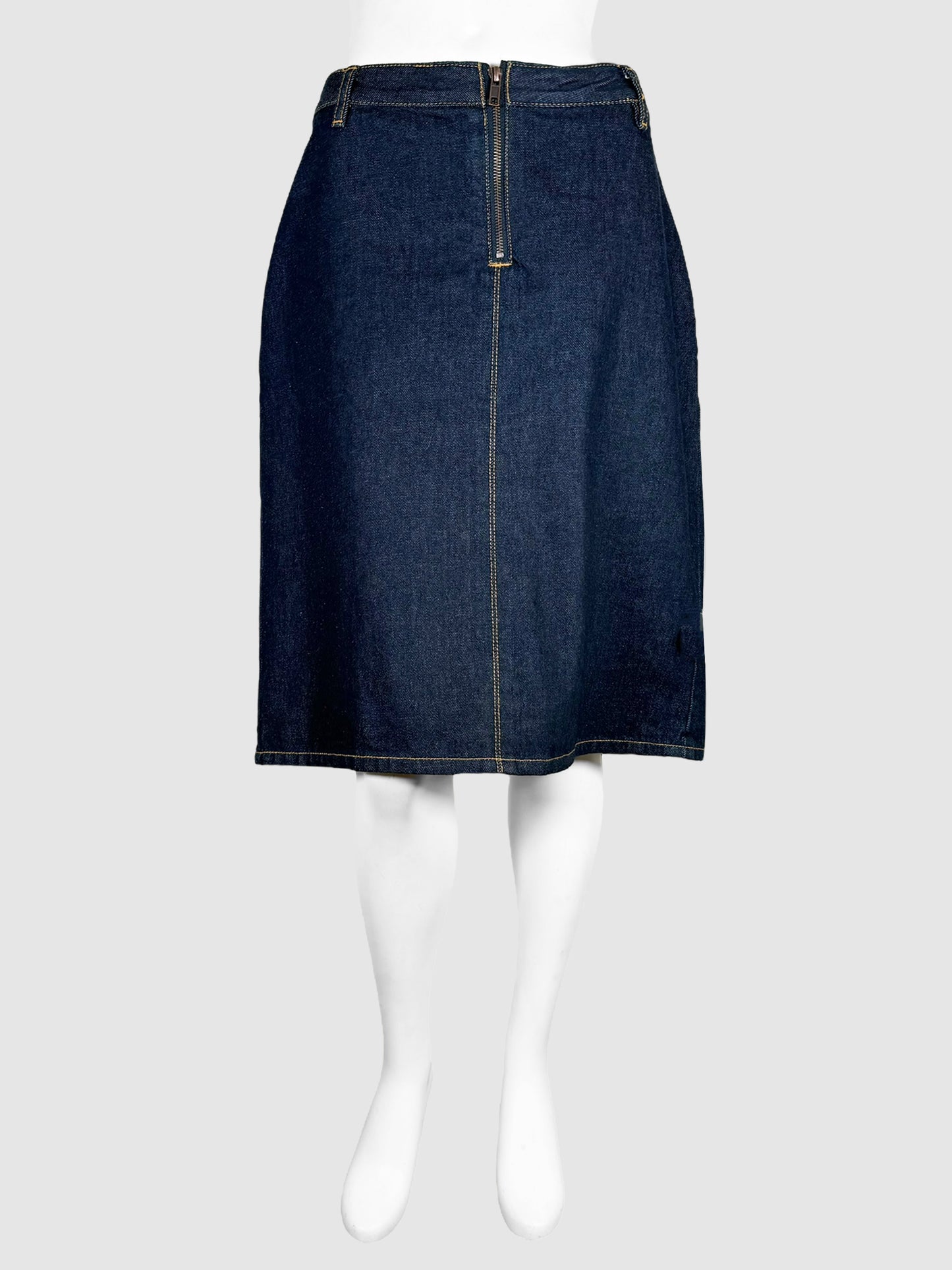 Denim Zip Skirt - Size 38