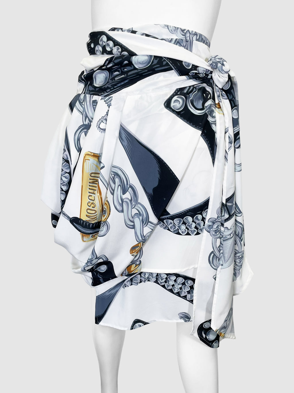 Moschino Printed Wrap Mini Skirt - Size 8