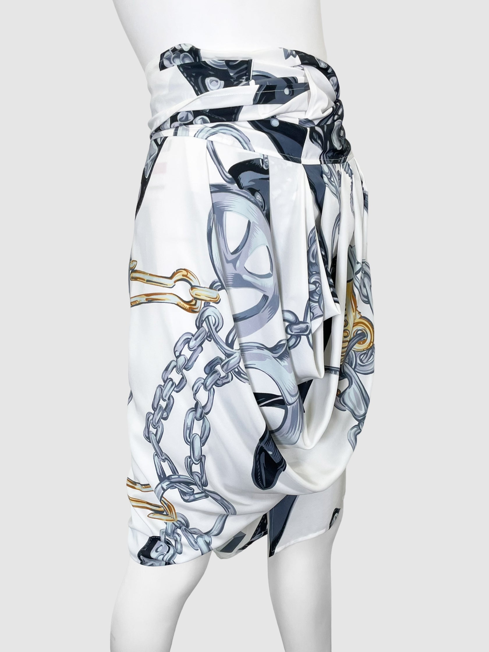 Moschino Printed Wrap Mini Skirt - Size 8