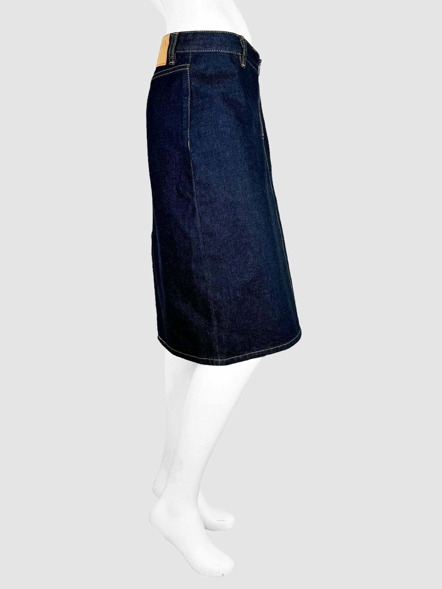 Denim Zip Skirt - Size 38