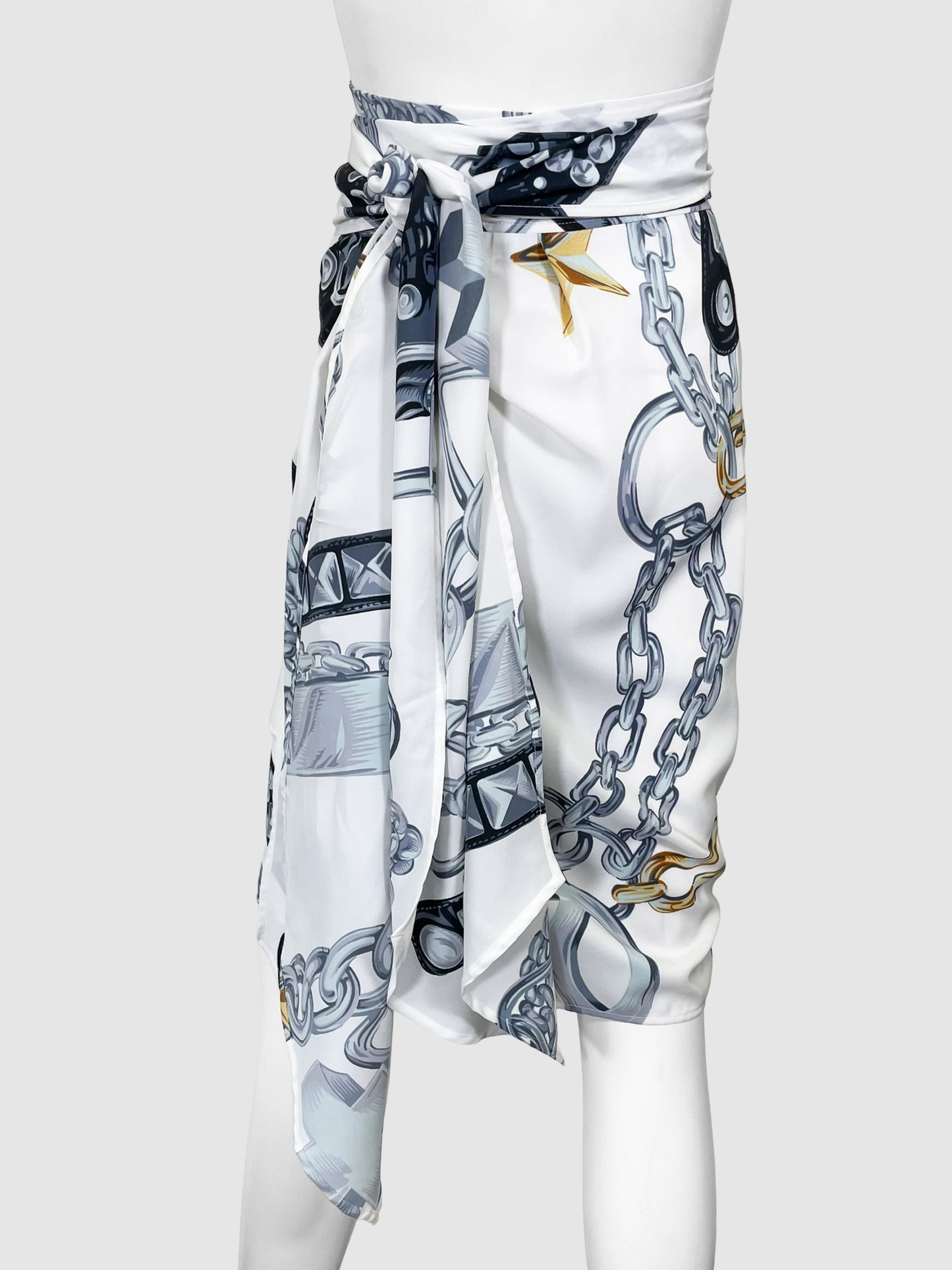 Moschino Printed Wrap Mini Skirt - Size 8