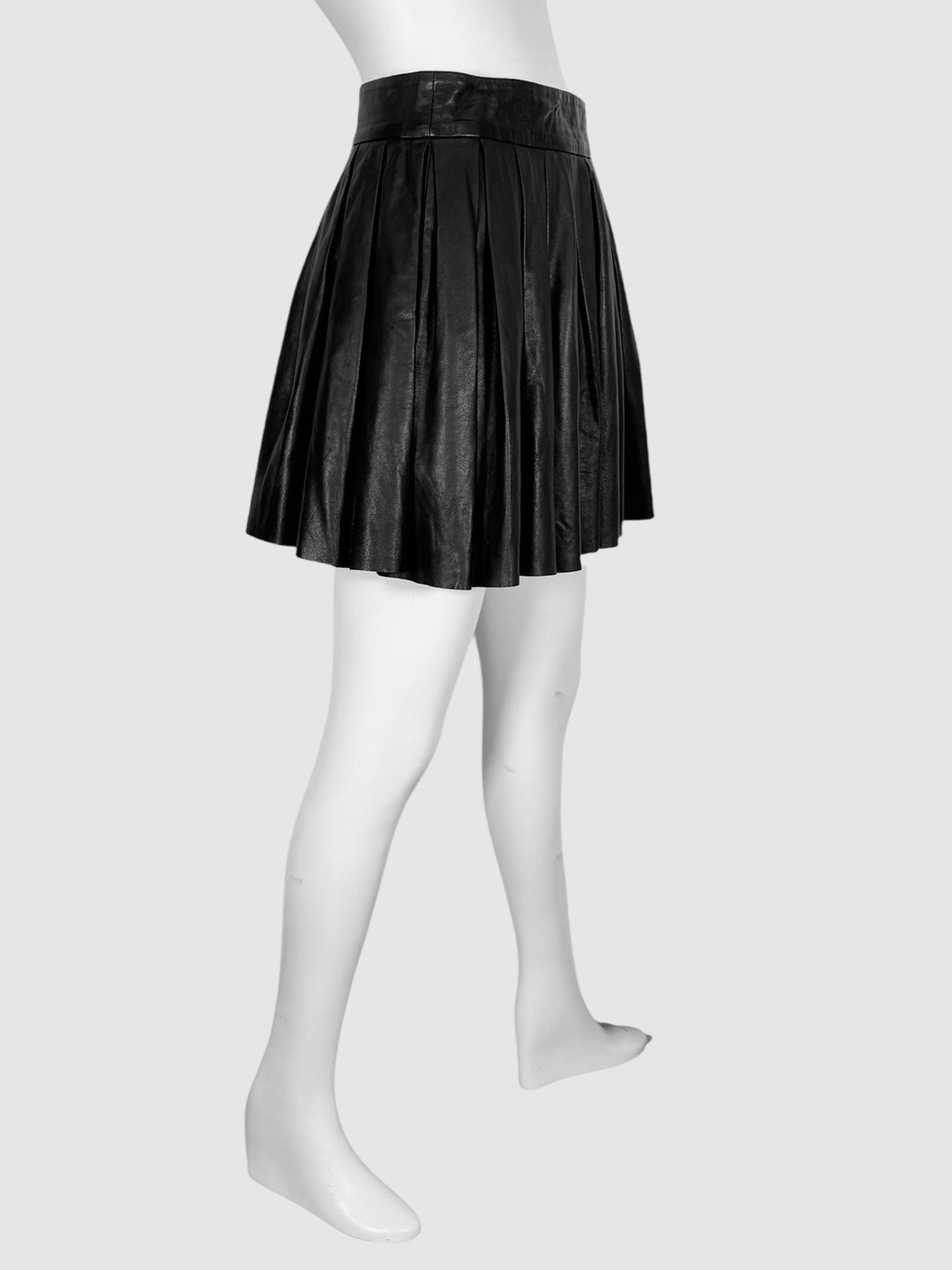 Leather Tennis Mini Skirt - Size 6