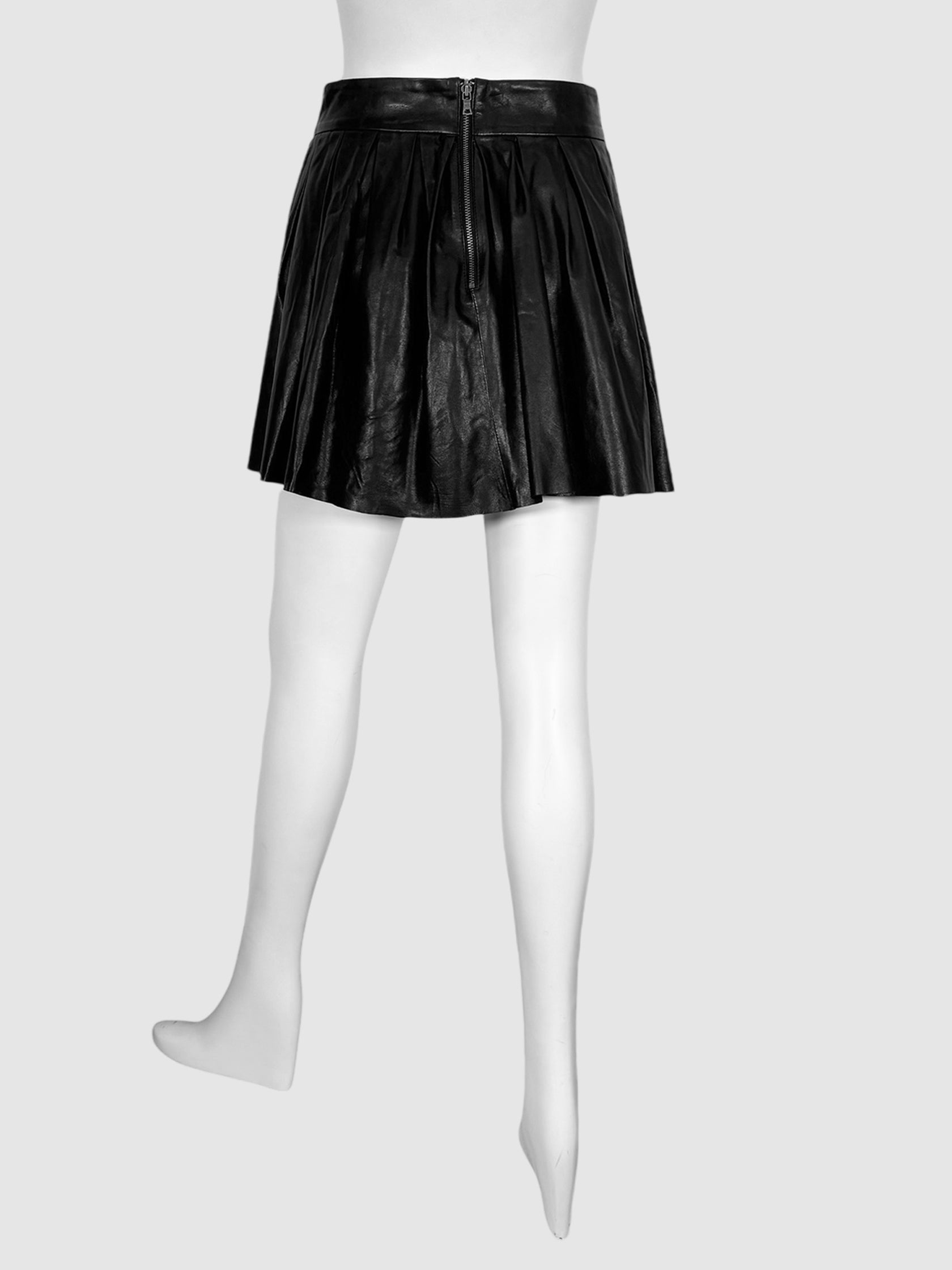 Leather Tennis Mini Skirt - Size 6