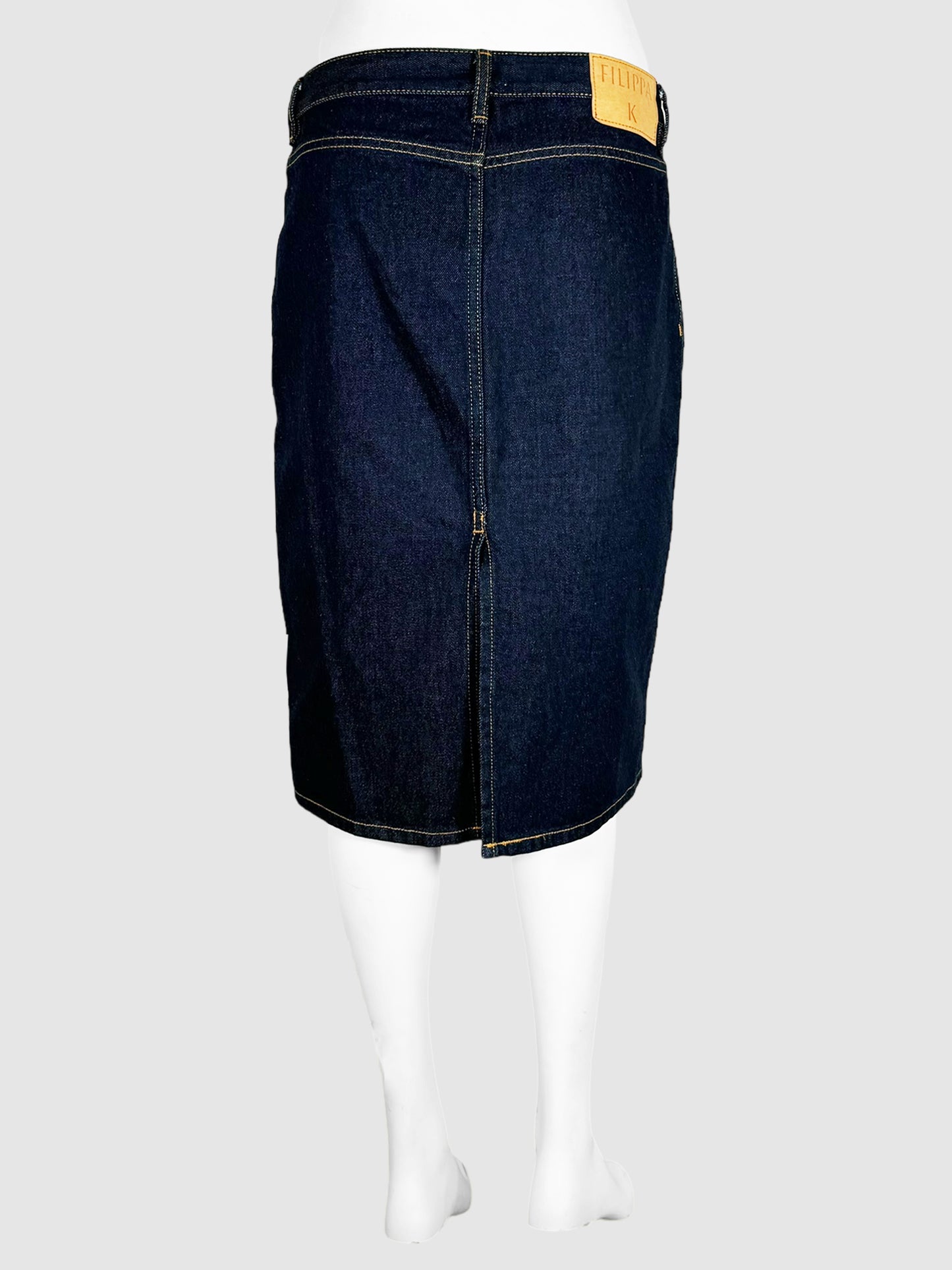 Denim Zip Skirt - Size 38