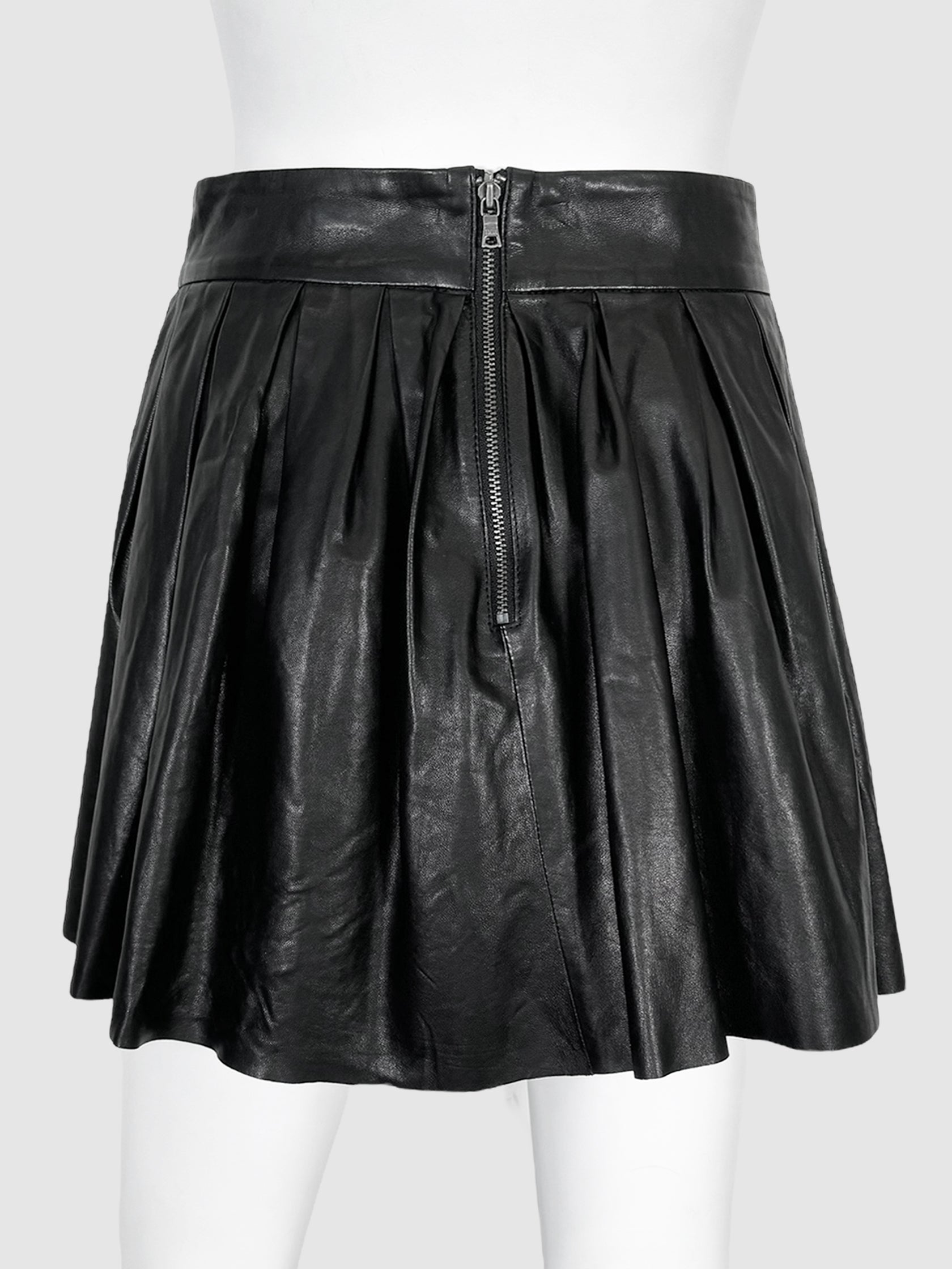 Leather Tennis Mini Skirt - Size 6