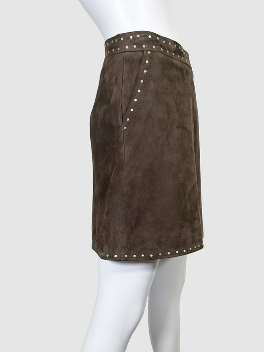 All Saints Suede Studded Mini Skirt - Size 4
