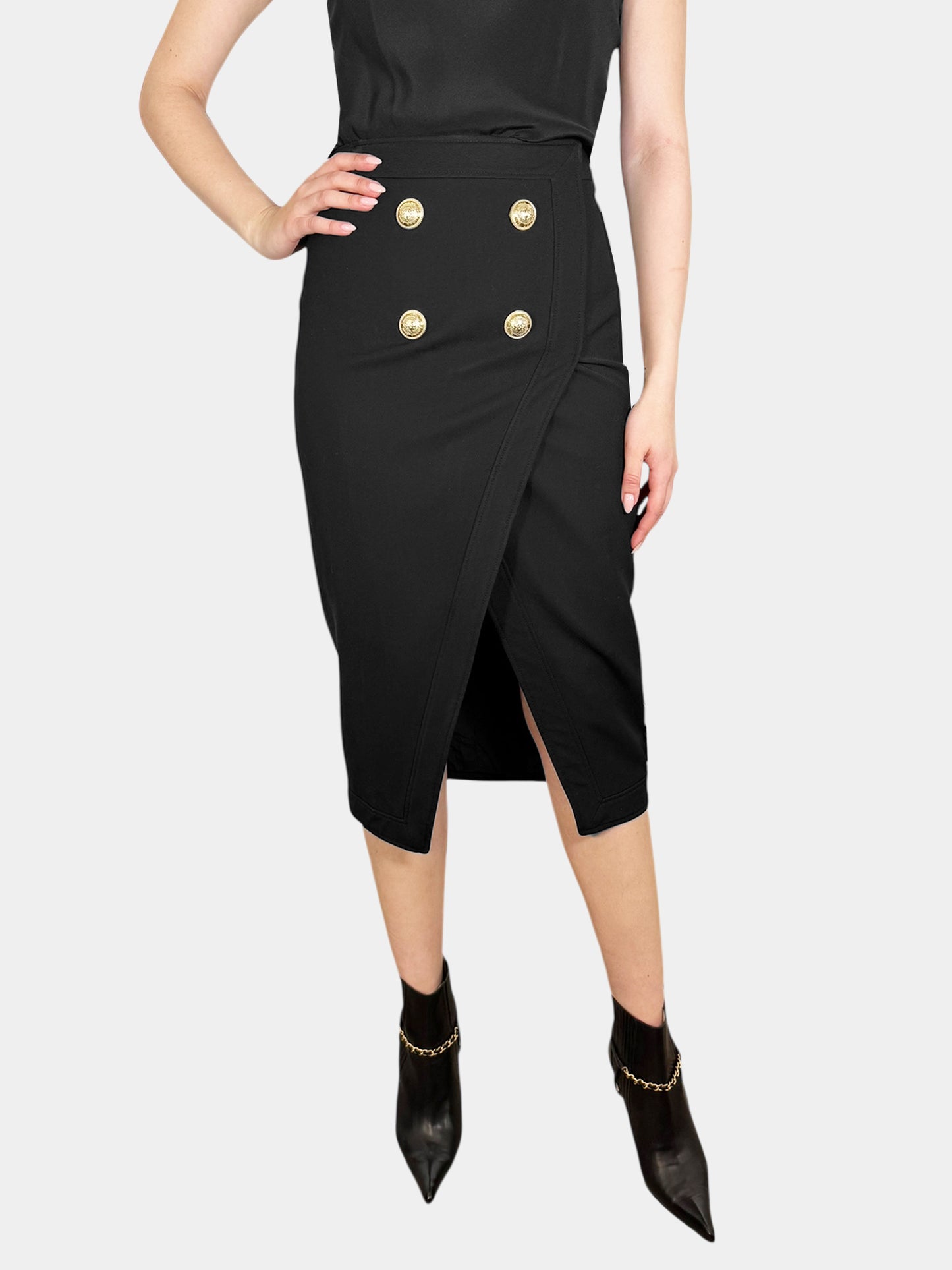 4-Button Slit Skirt - Size S