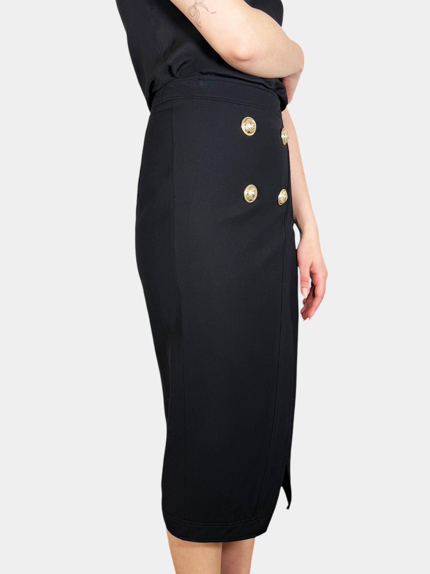 4-Button Slit Skirt - Size S