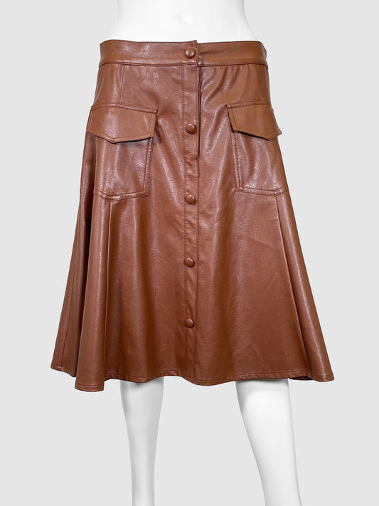 Apparalel Faux Leather Midi Skirt - Size M