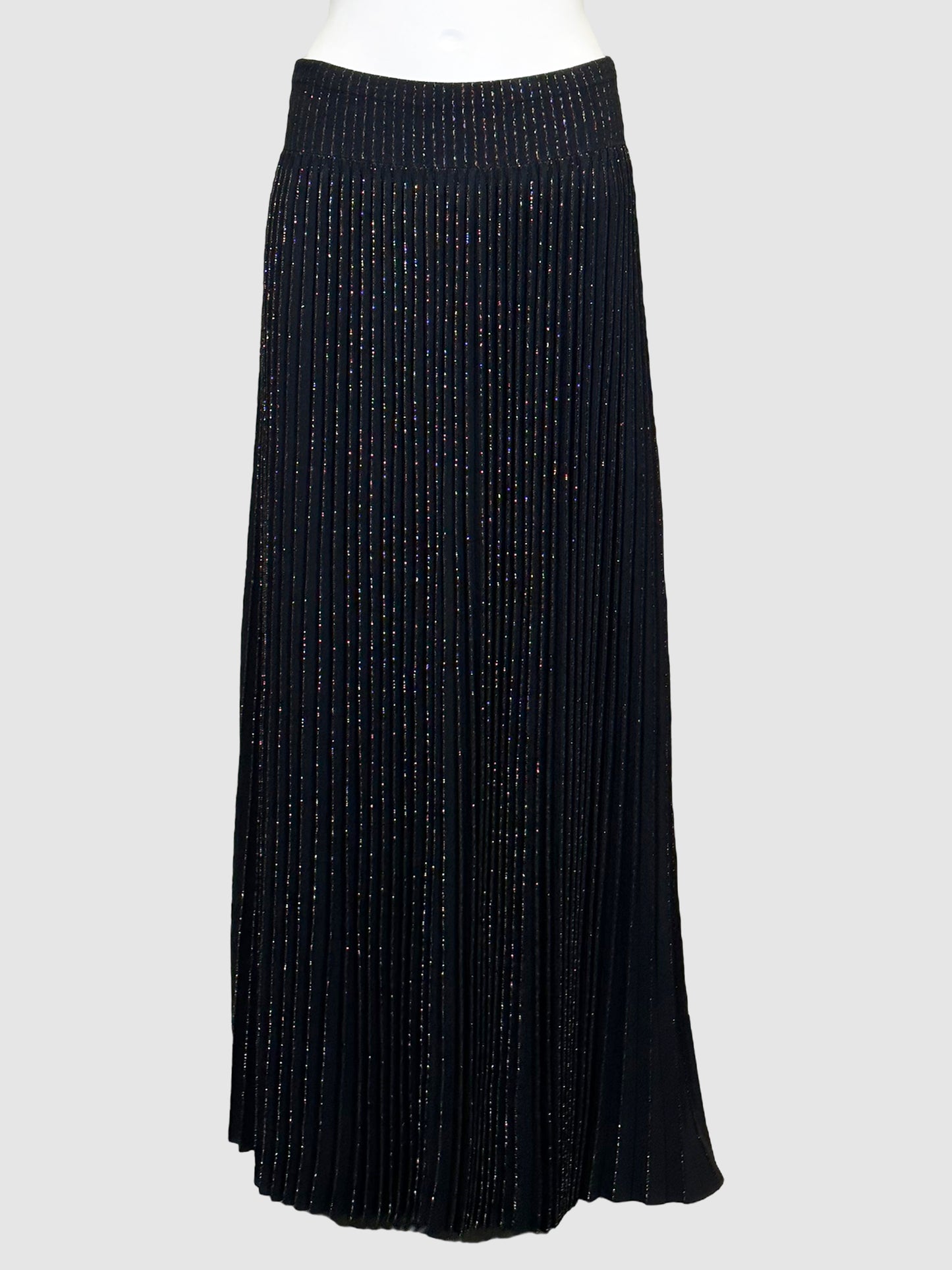 Alaïa Pleated Maxi Skirt with Gold Accents - Size S