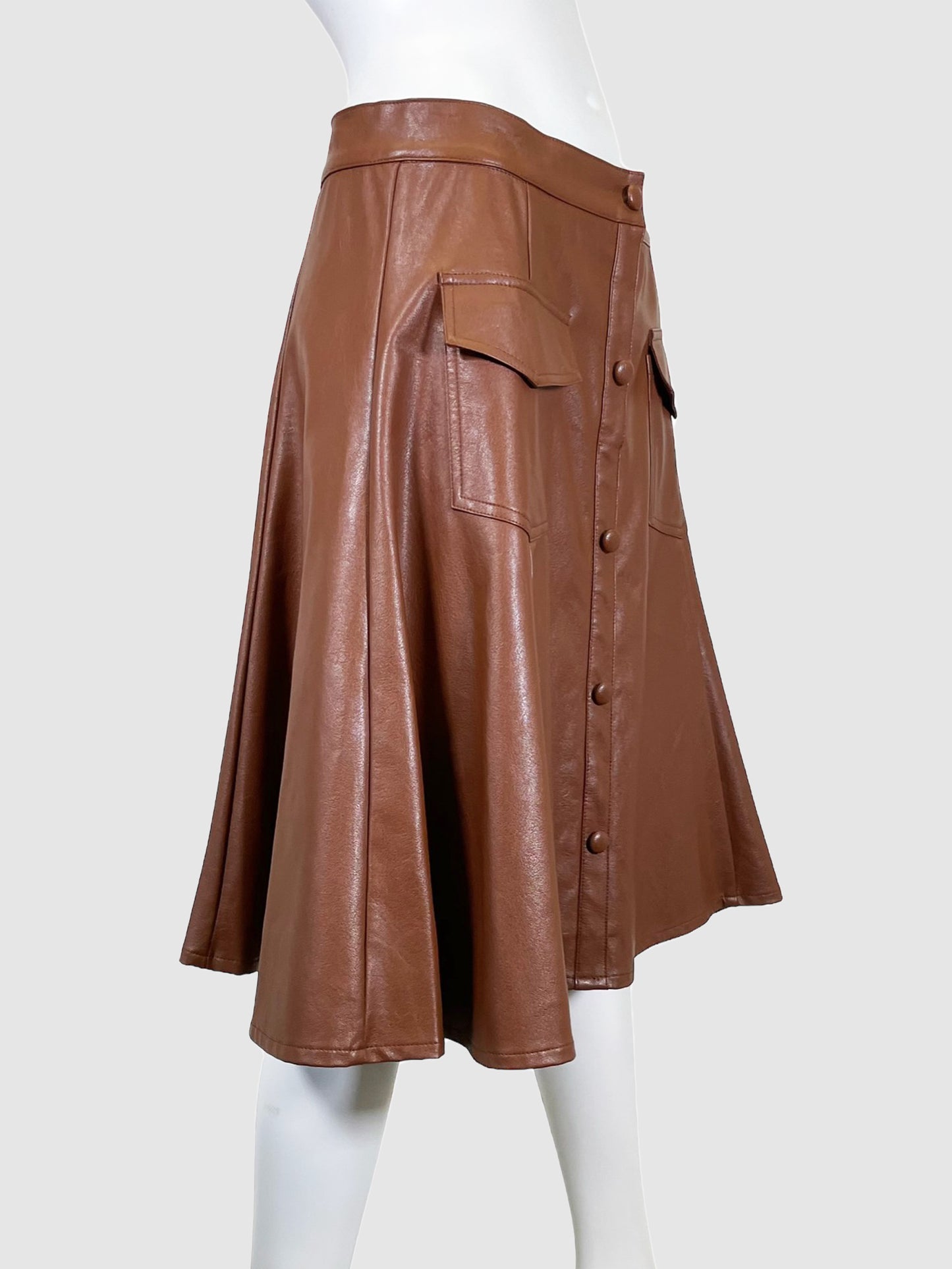 Apparalel Faux Leather Midi Skirt - Size M