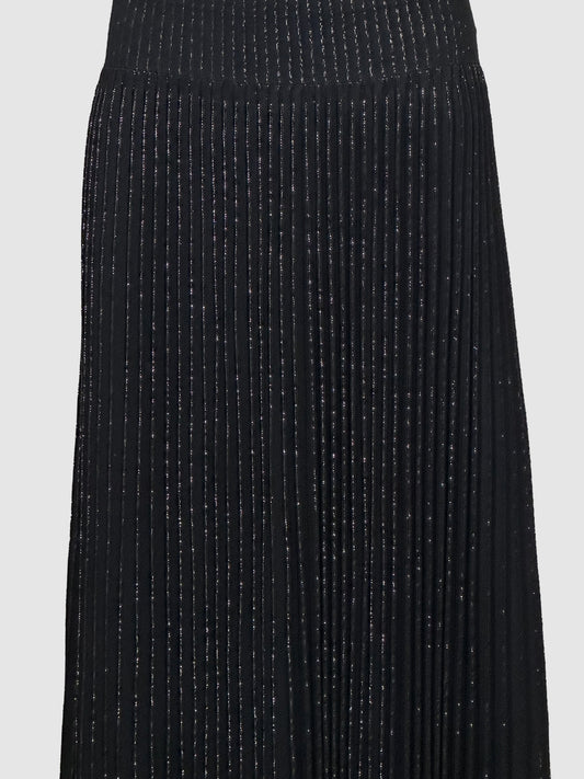 Alaïa Pleated Maxi Skirt with Gold Accents - Size S