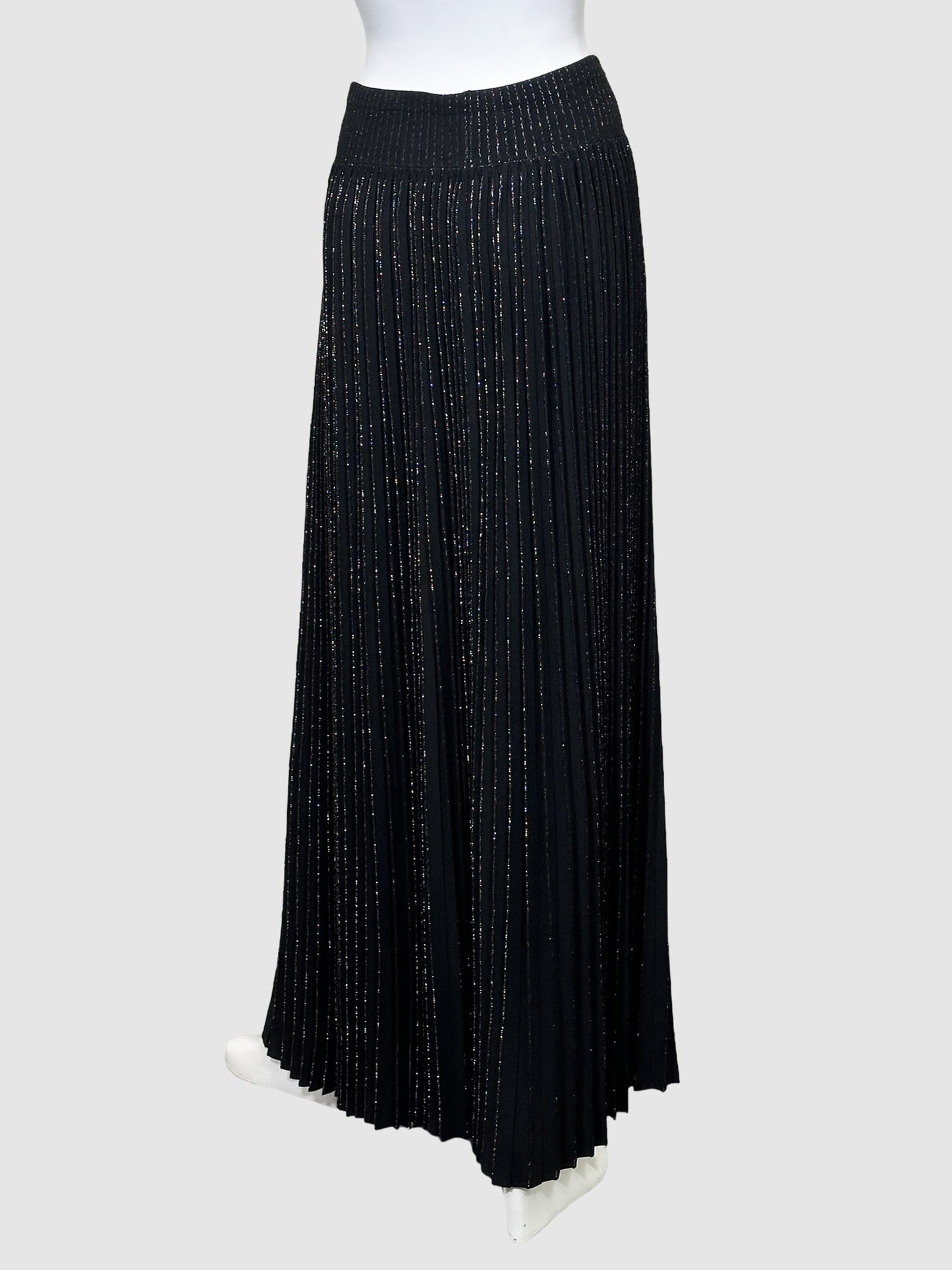 Alaïa Pleated Maxi Skirt with Gold Accents - Size S