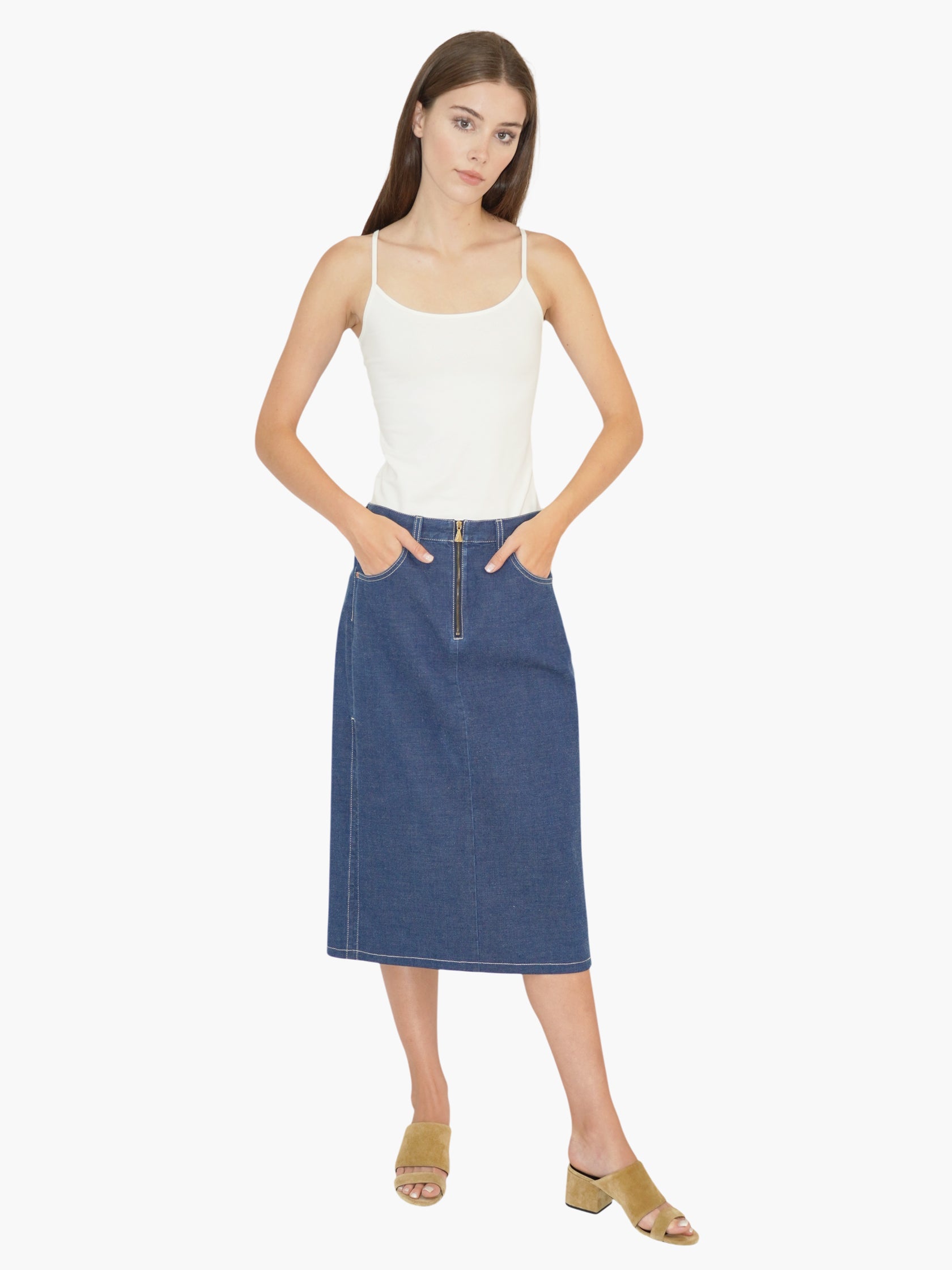 Denim Midi Skirt