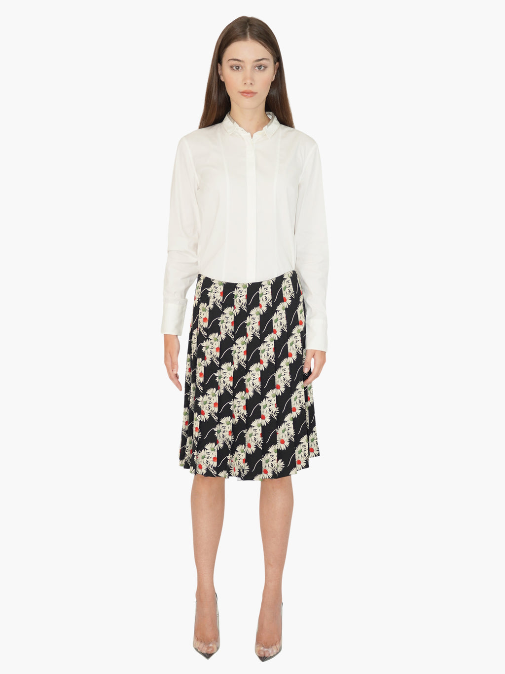 Floral Pleated Skirt