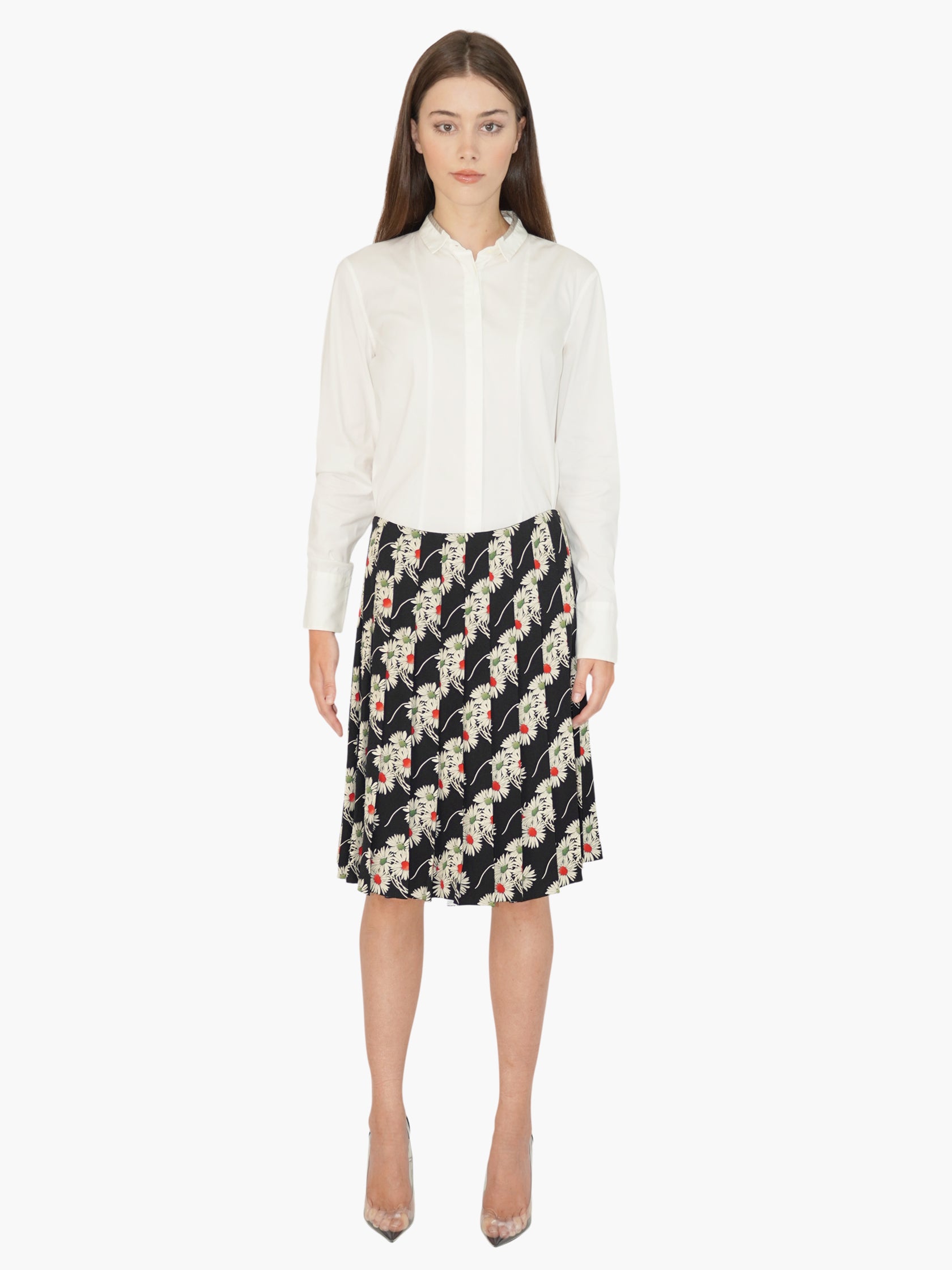 Floral Pleated Skirt