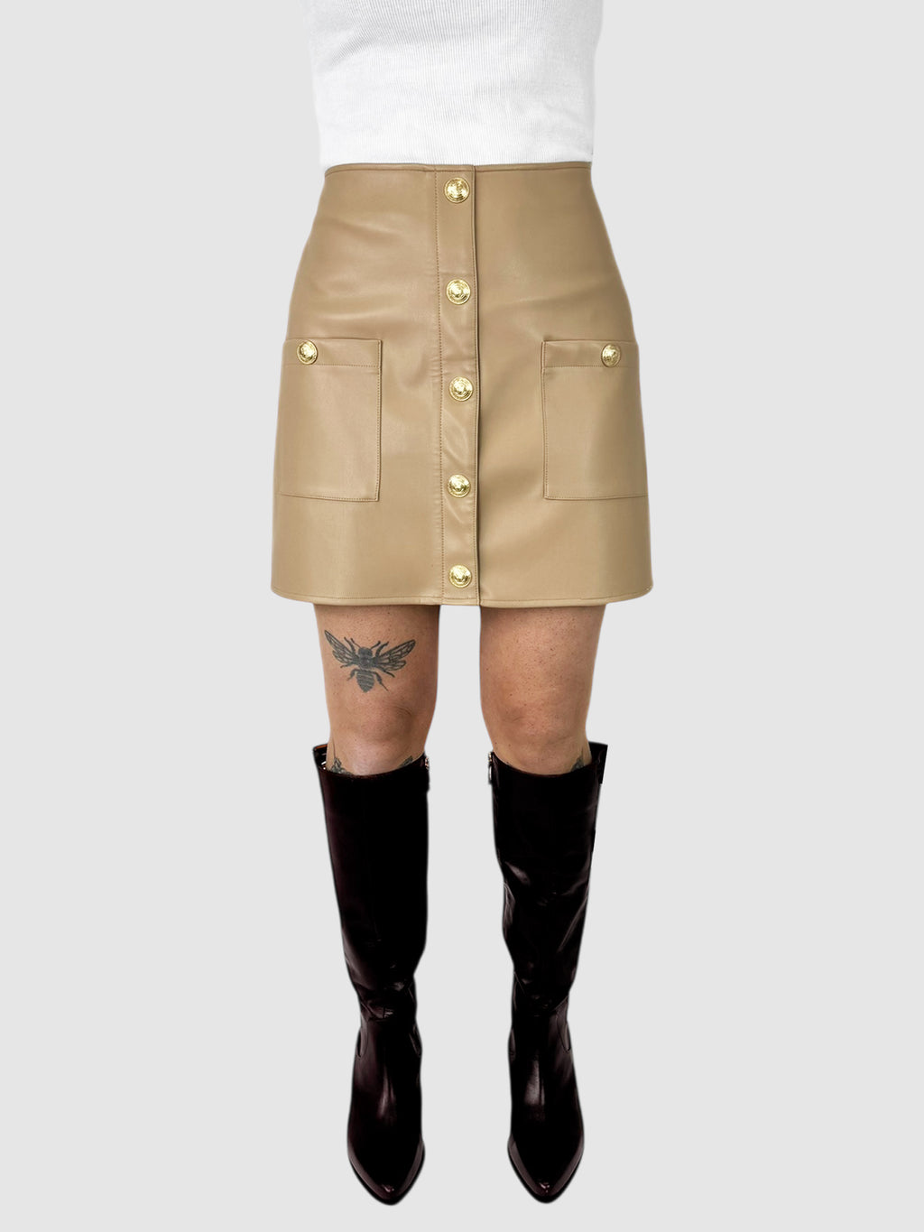 Button-Up Mini Skirt