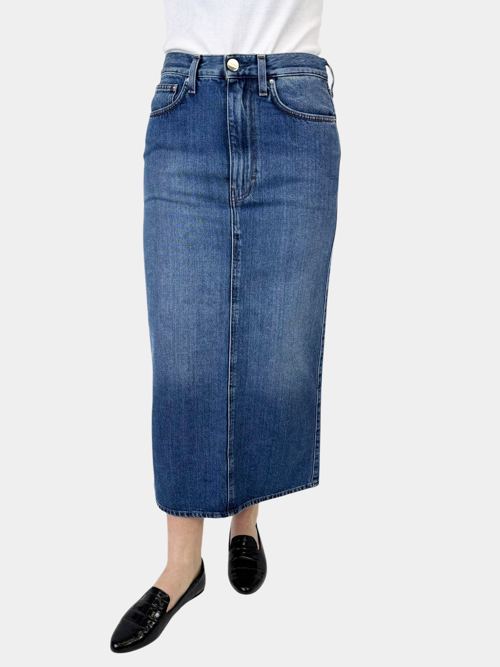 Denim Maxi Skirt - Size S
