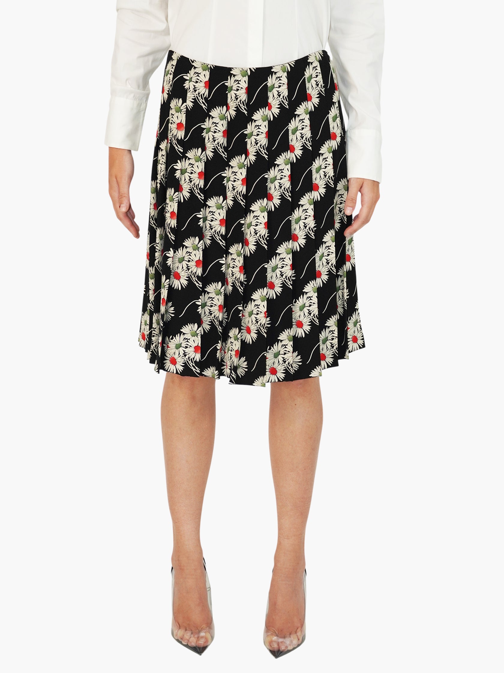 Floral Pleated Skirt