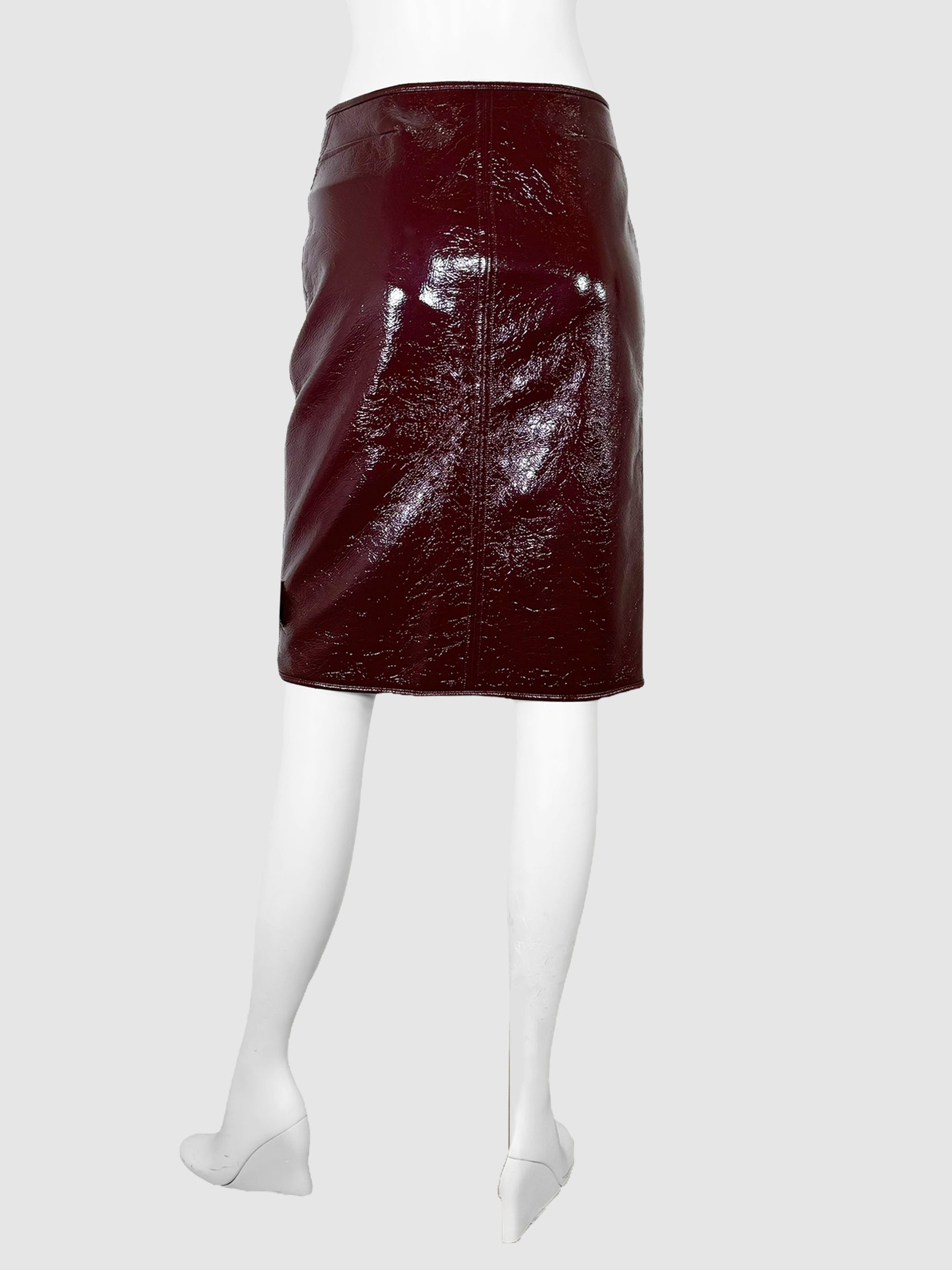 Patent Leather Button-Up Skirt - Size 0
