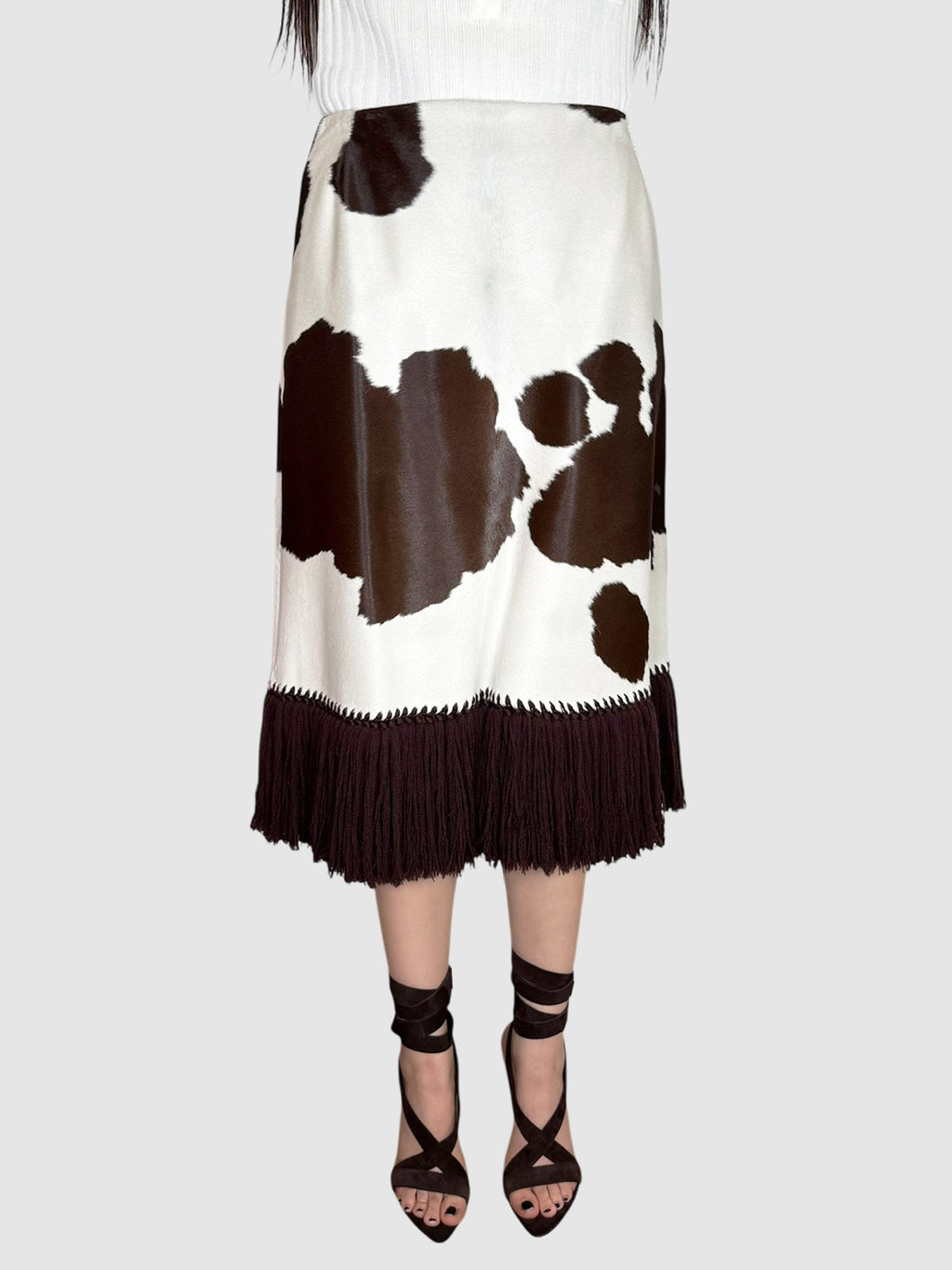 2002 Cowhide Midi Skirt
