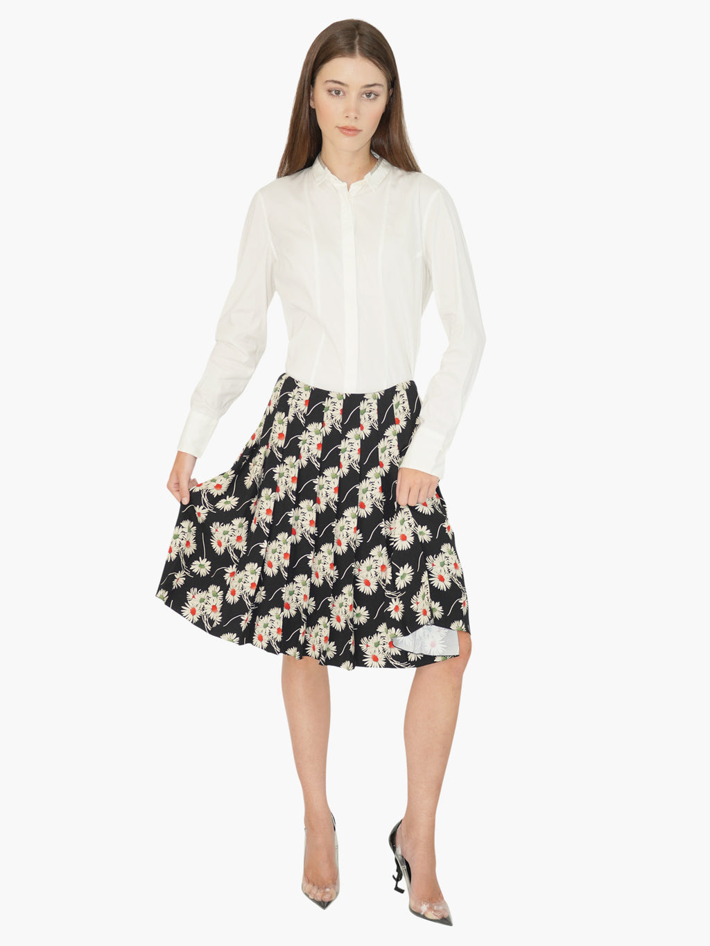 Floral Pleated Skirt