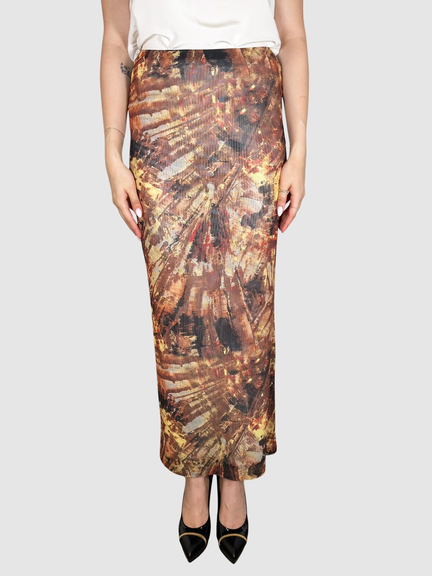 Printed Mesh Skirt