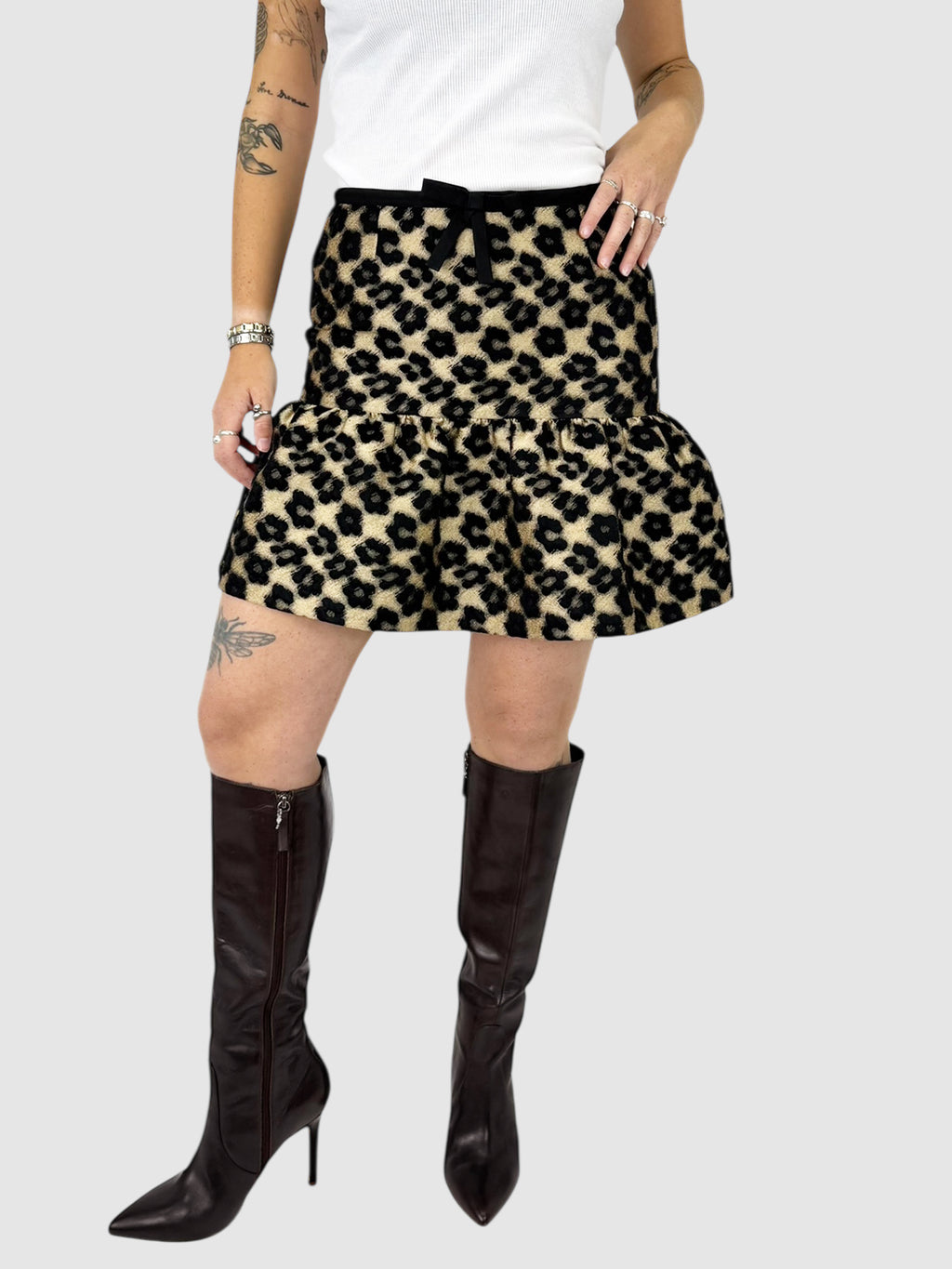 Leopard Floral Skirt