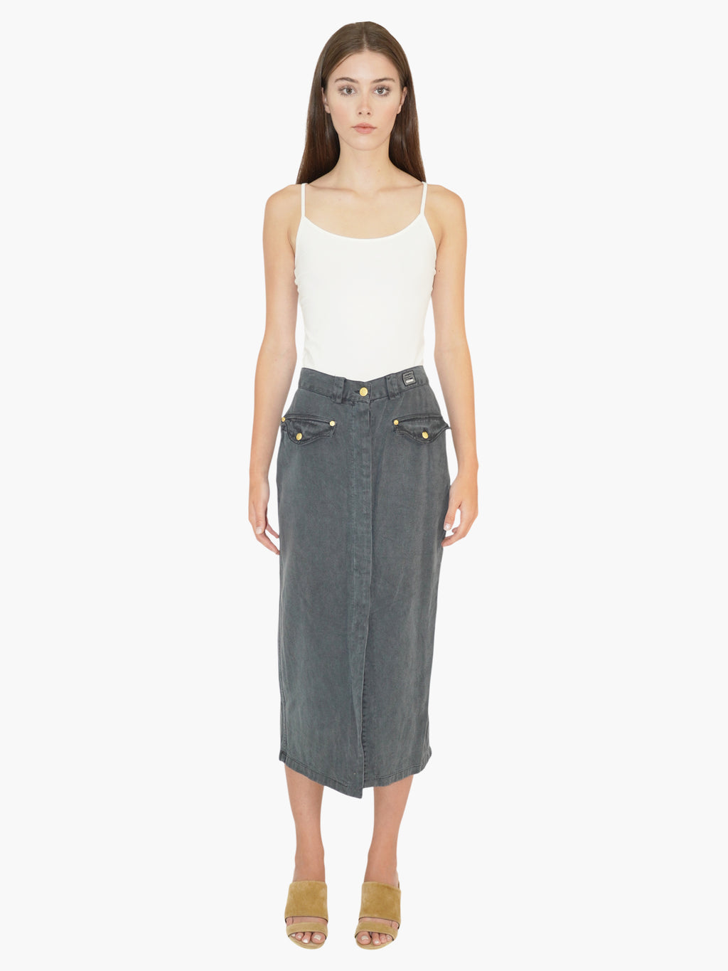 Denim Midi Skirt