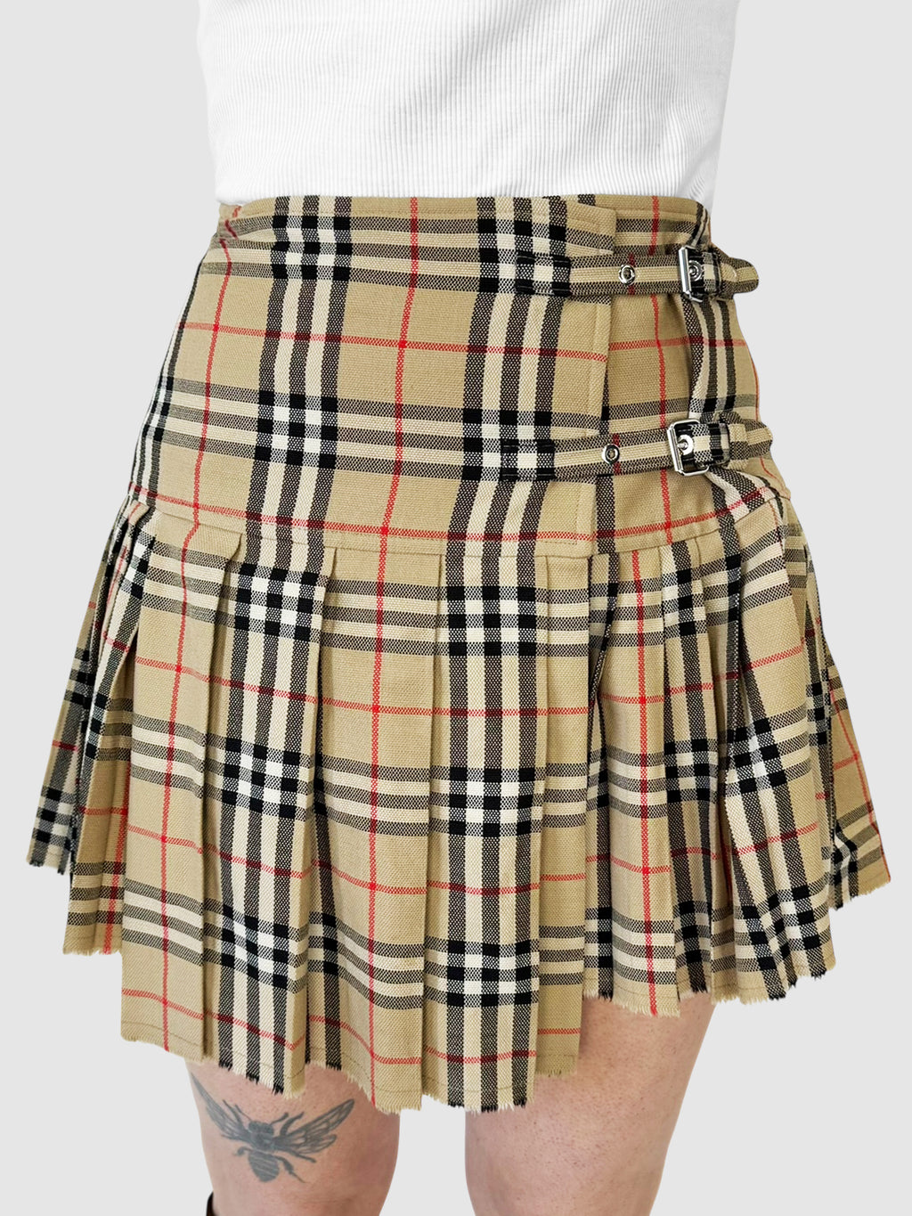 Check Pleated Skirt