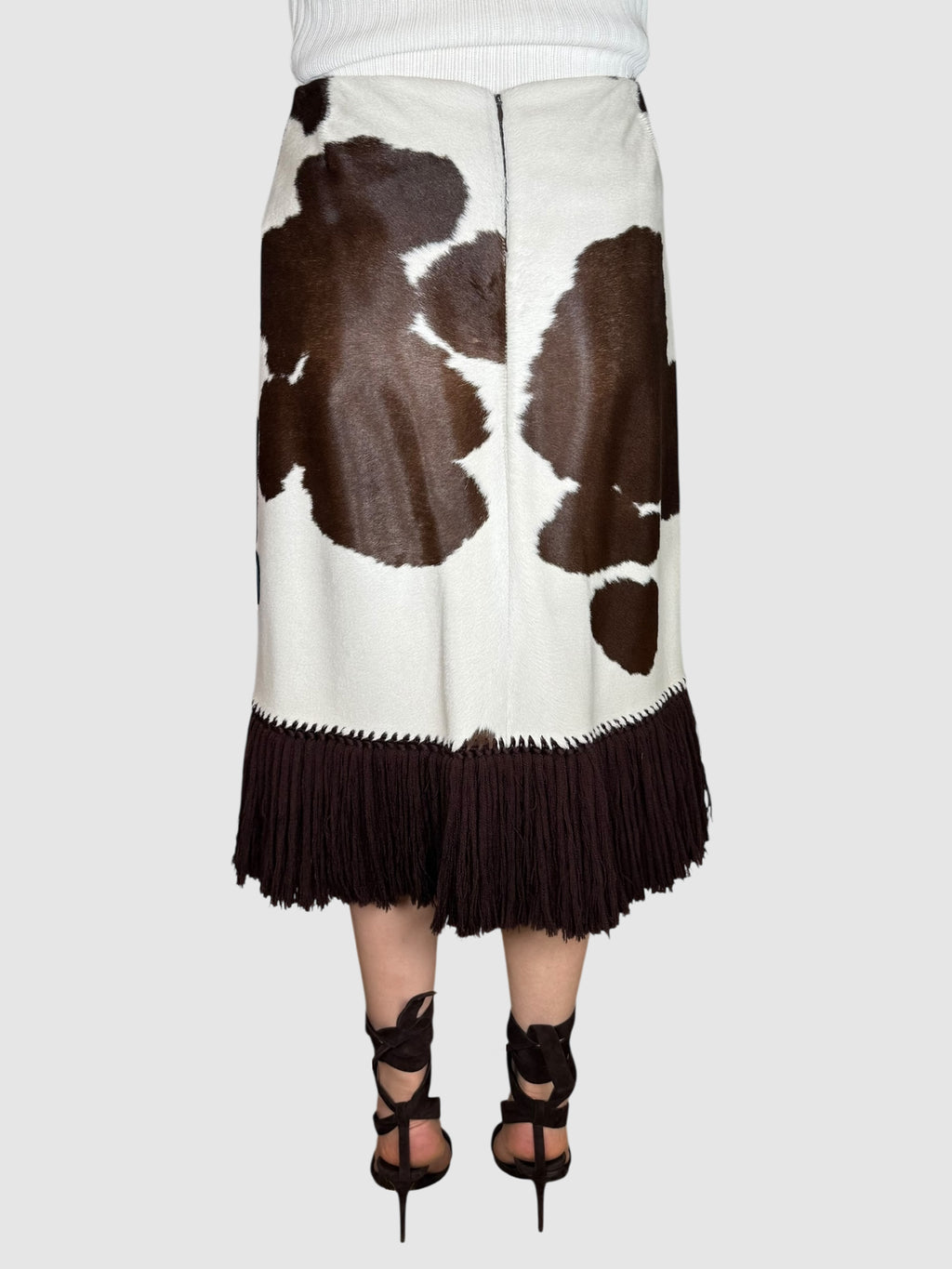 2002 Cowhide Midi Skirt
