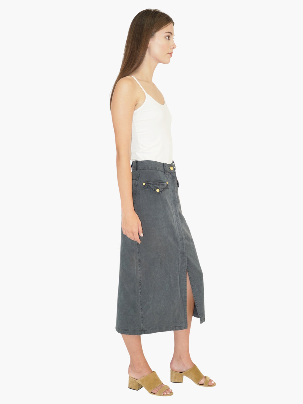 Denim Midi Skirt