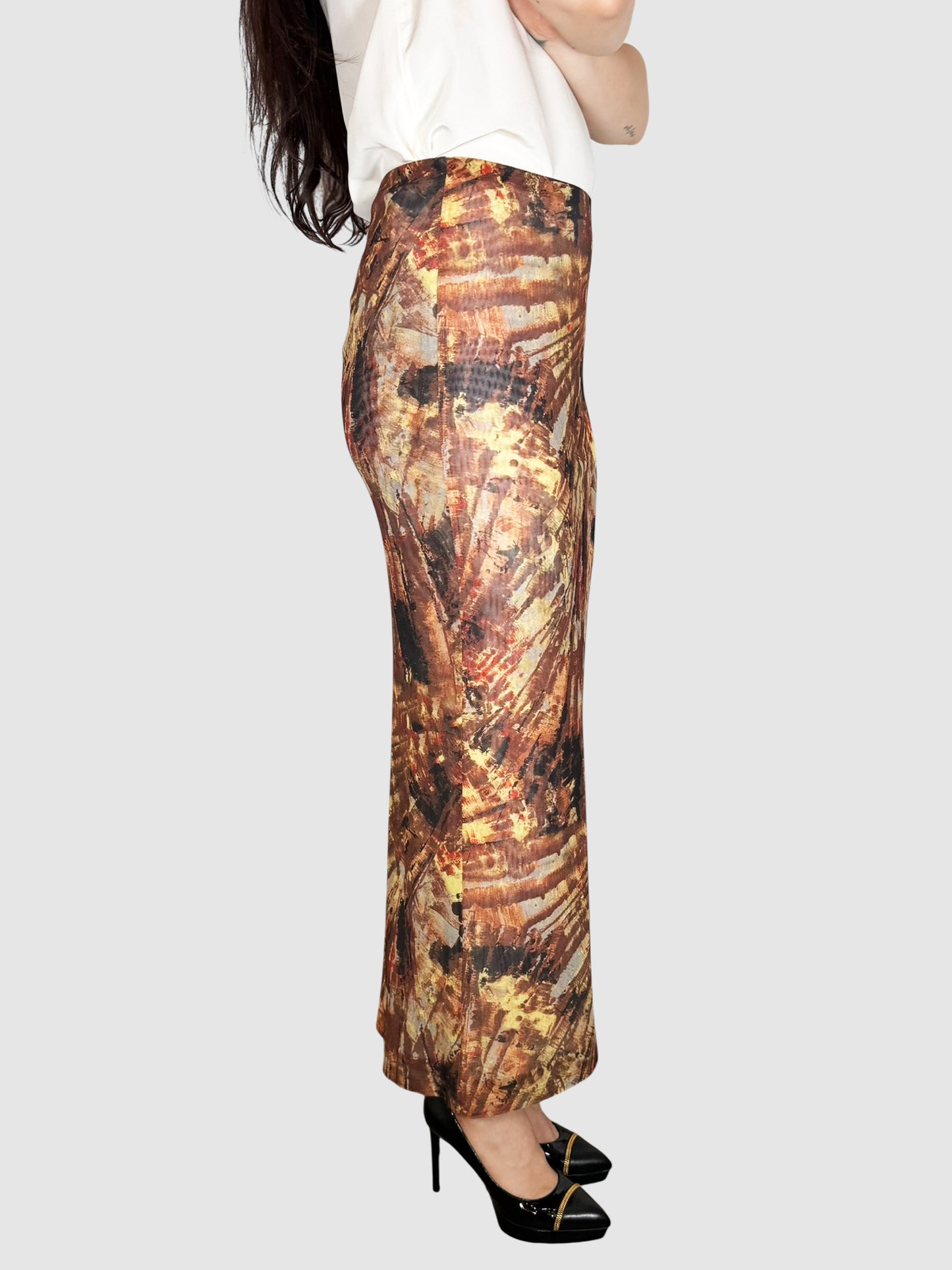 Printed Mesh Skirt