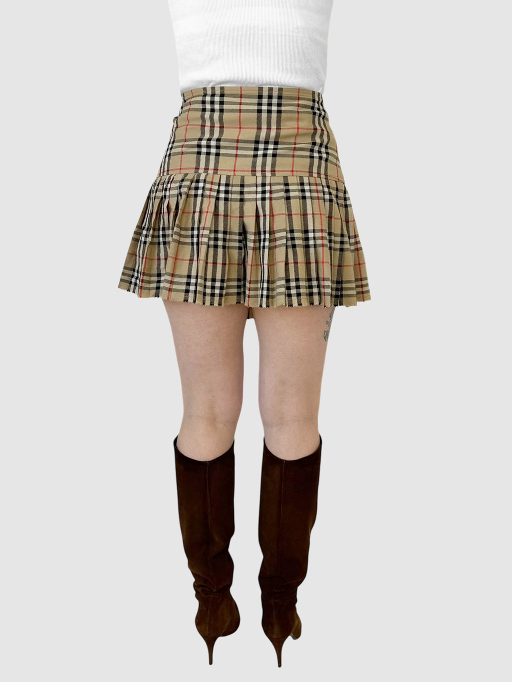 Check Pleated Skirt
