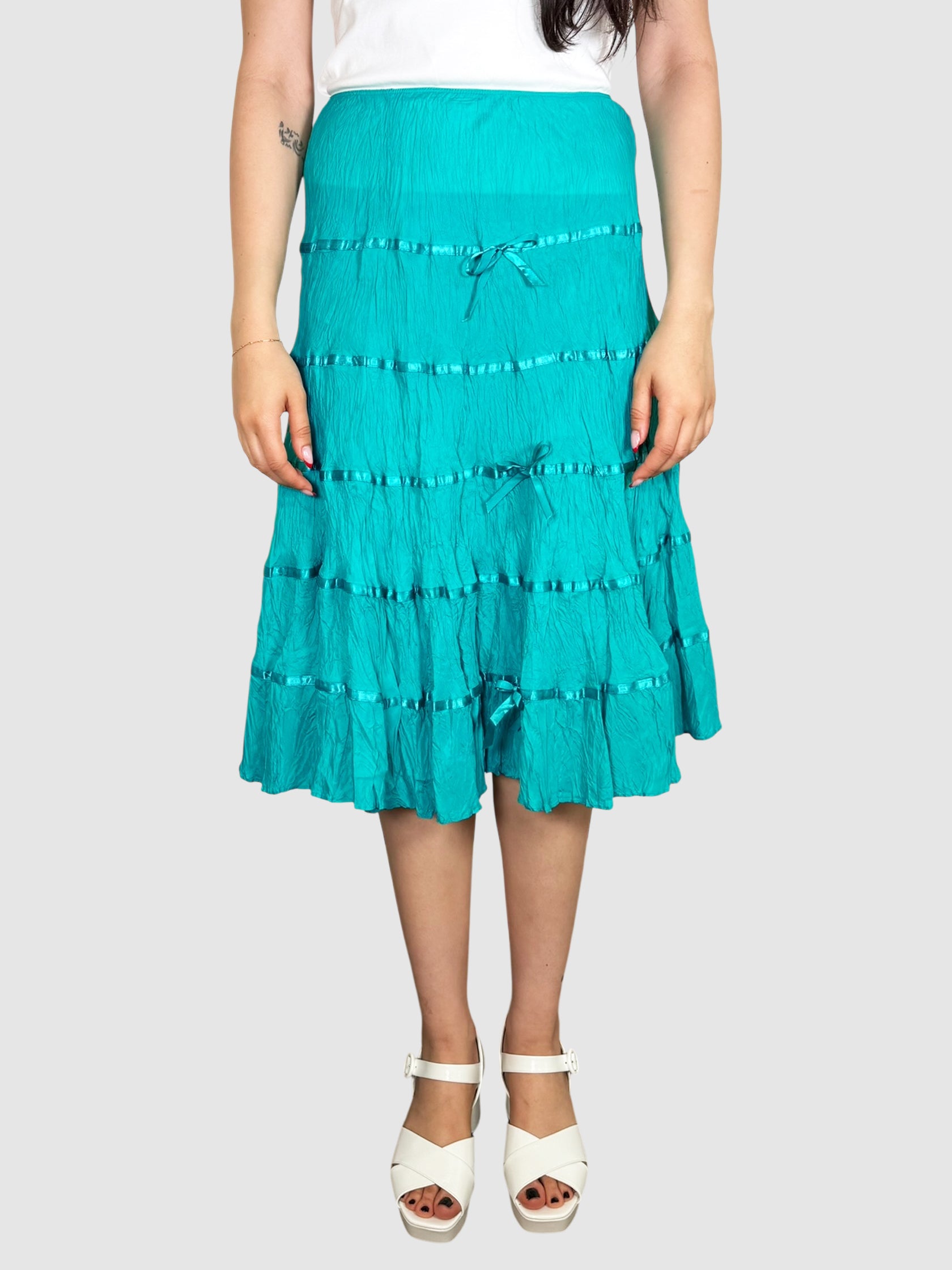 Crinkled Satin Skirt