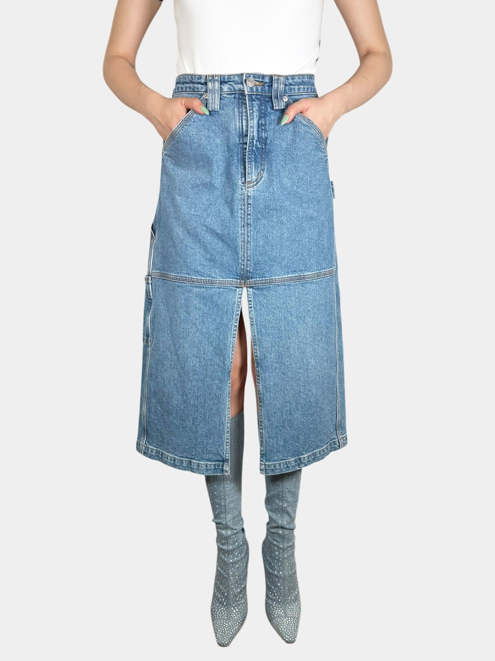 Denim Carpenter Skirt