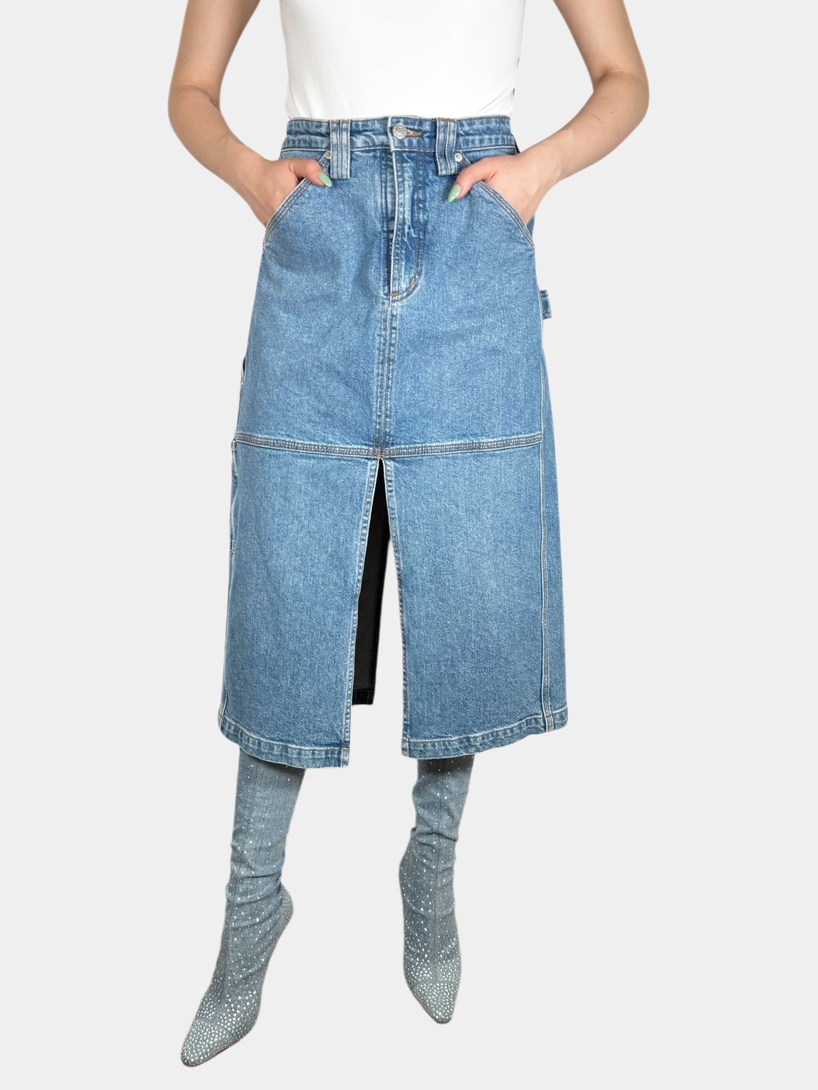 Denim Carpenter Skirt