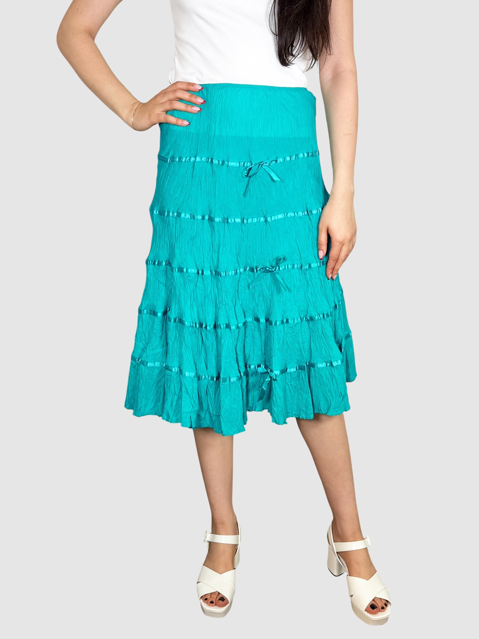 Crinkled Satin Skirt