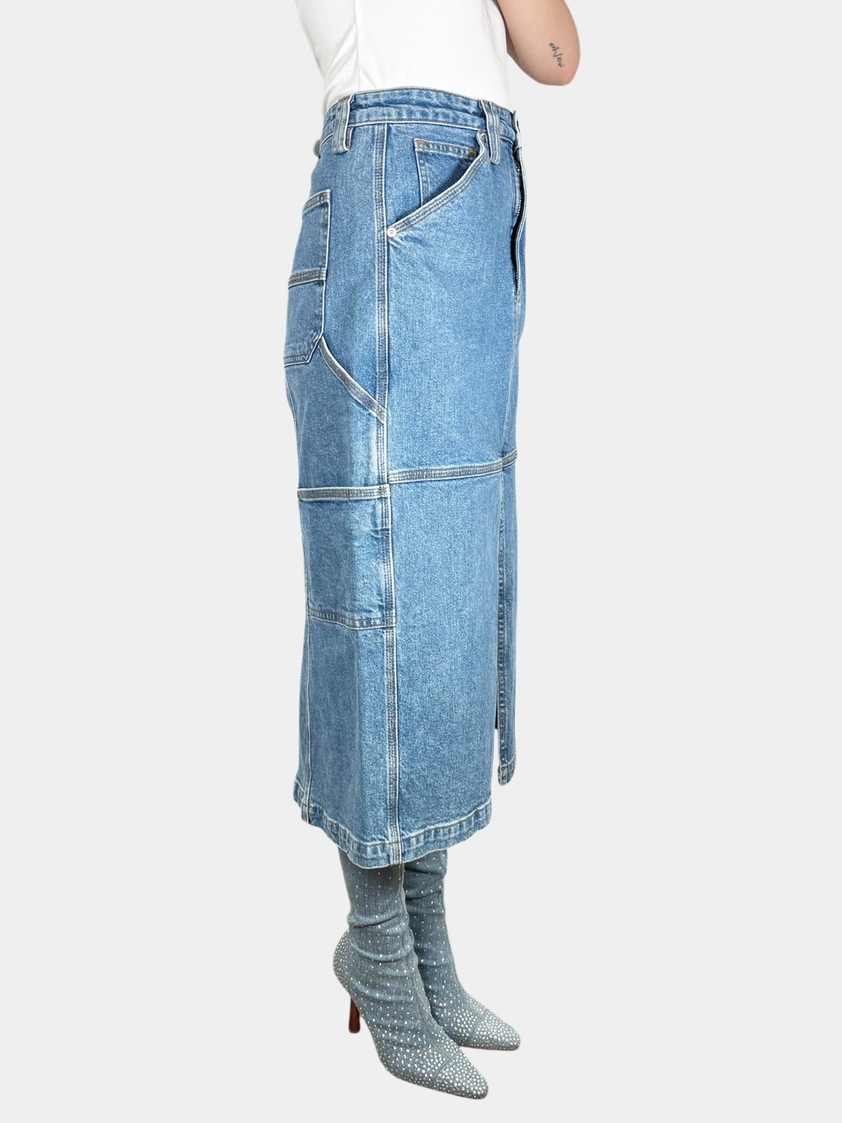 Denim Carpenter Skirt