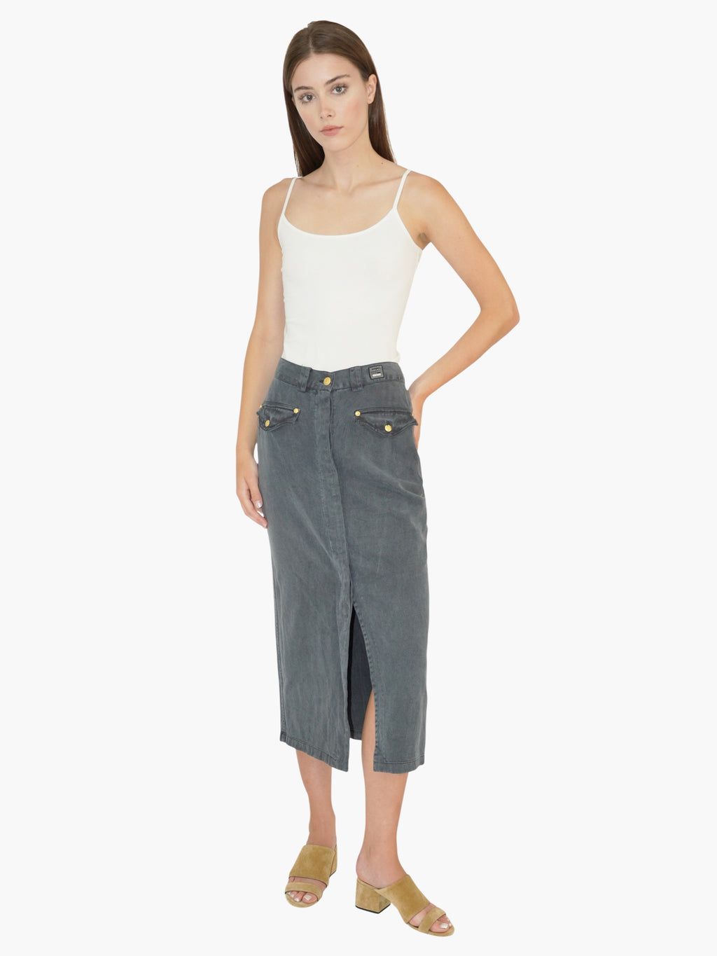 Denim Midi Skirt