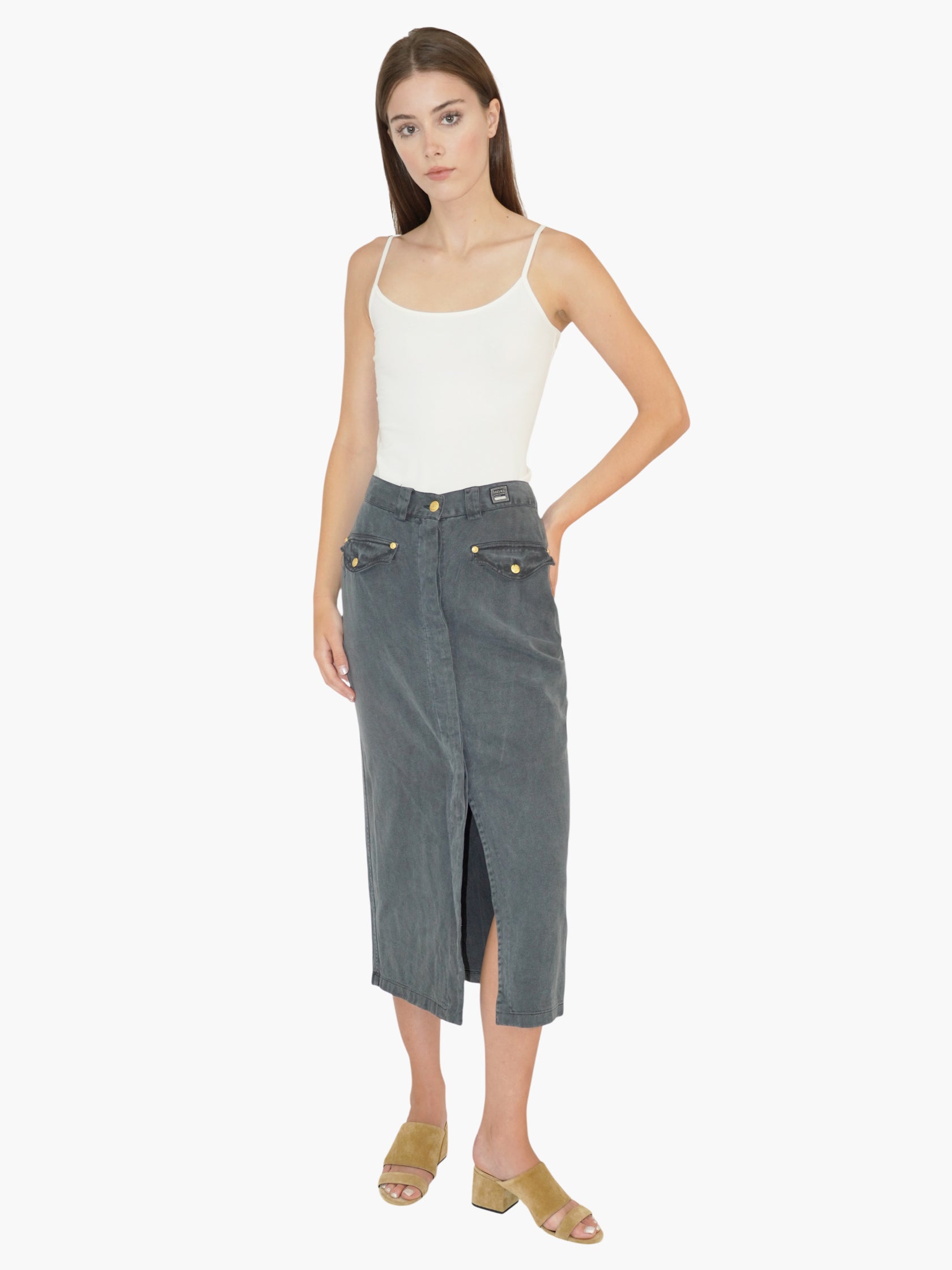 Denim Midi Skirt