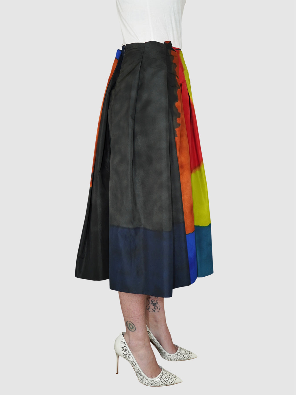 Colourblock Pleated Skirt