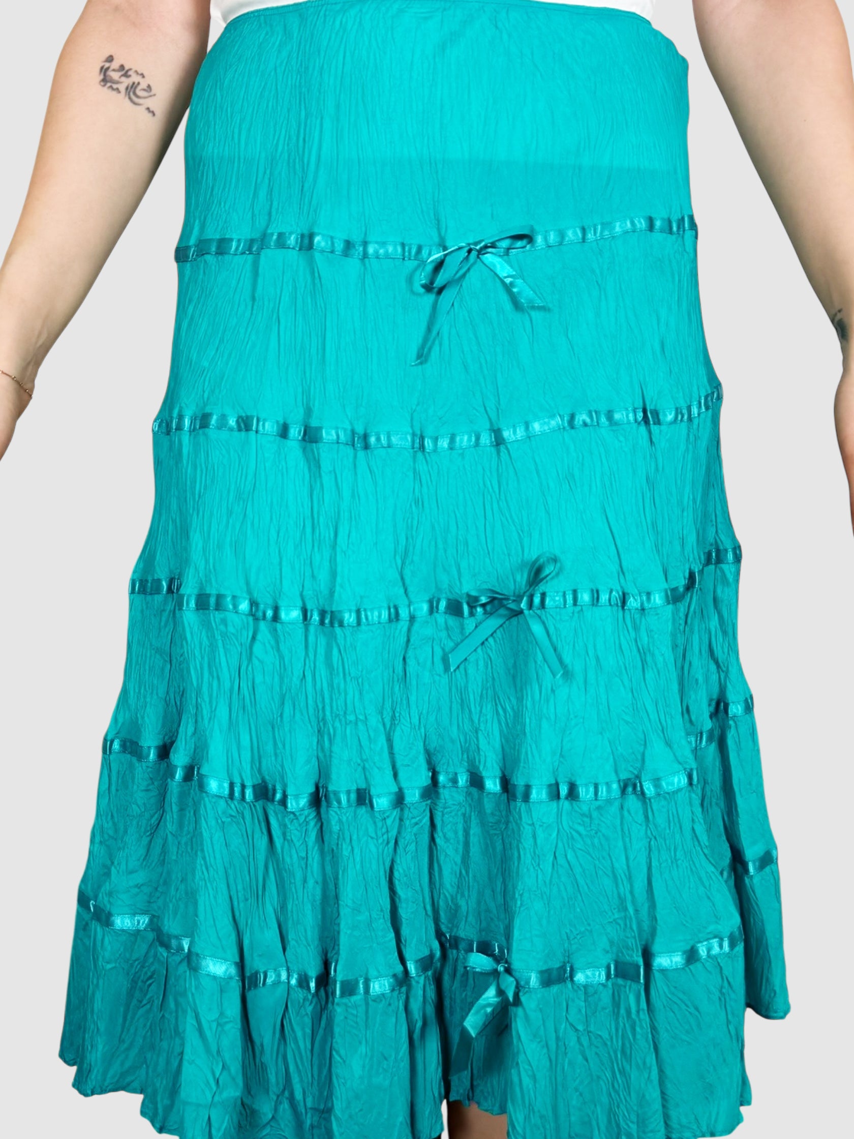 Crinkled Satin Skirt