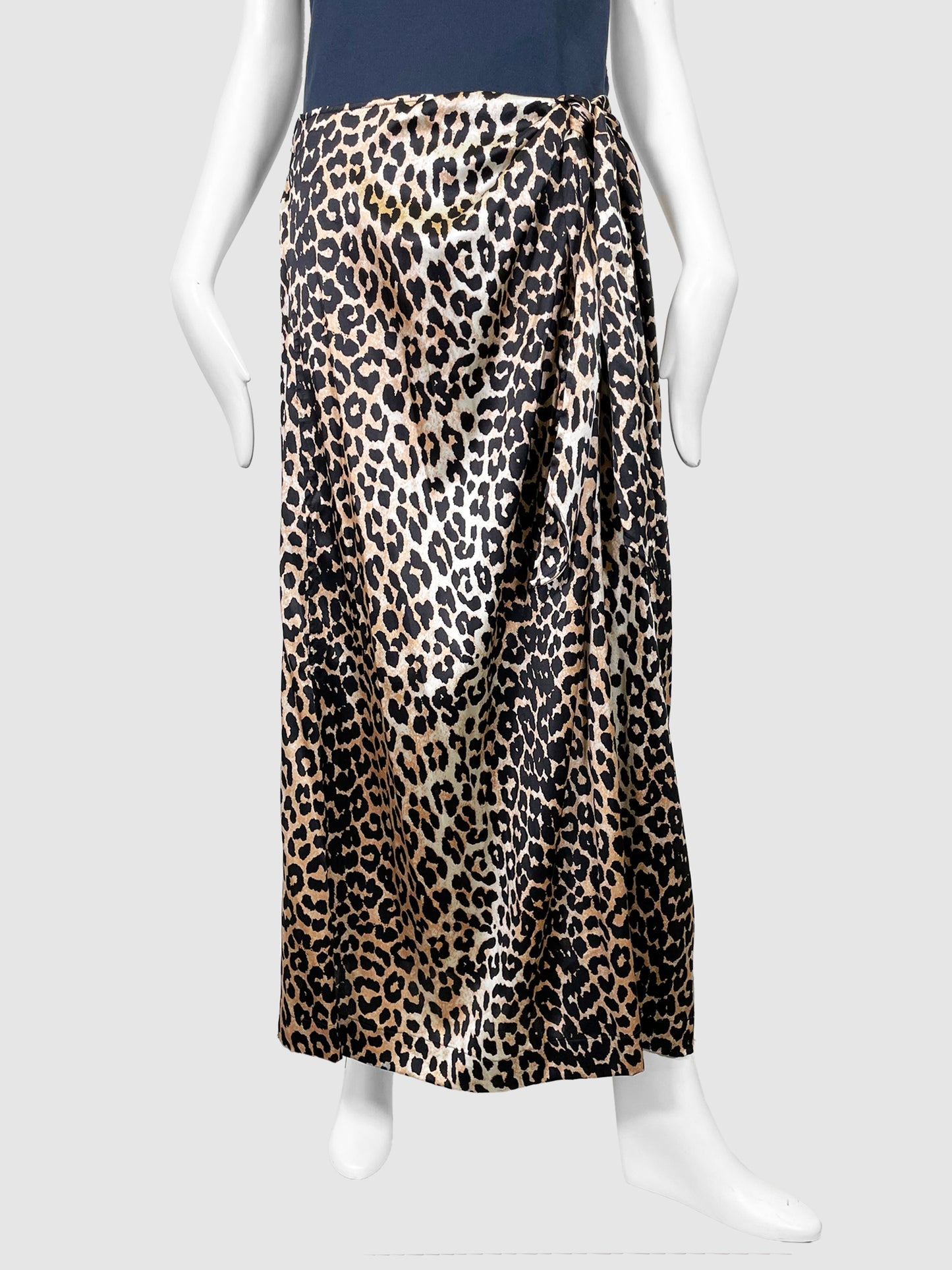 Ganni Leopard Print Maxi Skirt - Size 42