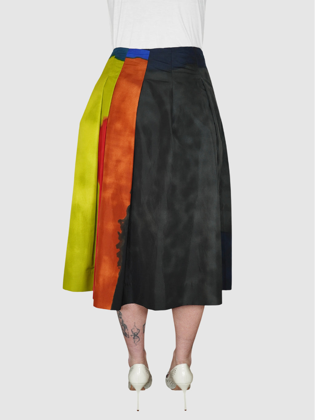 Colourblock Pleated Skirt