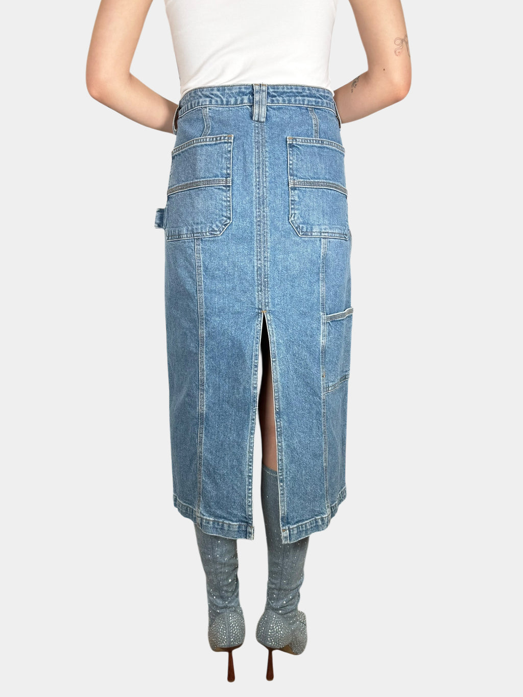 Denim Carpenter Skirt